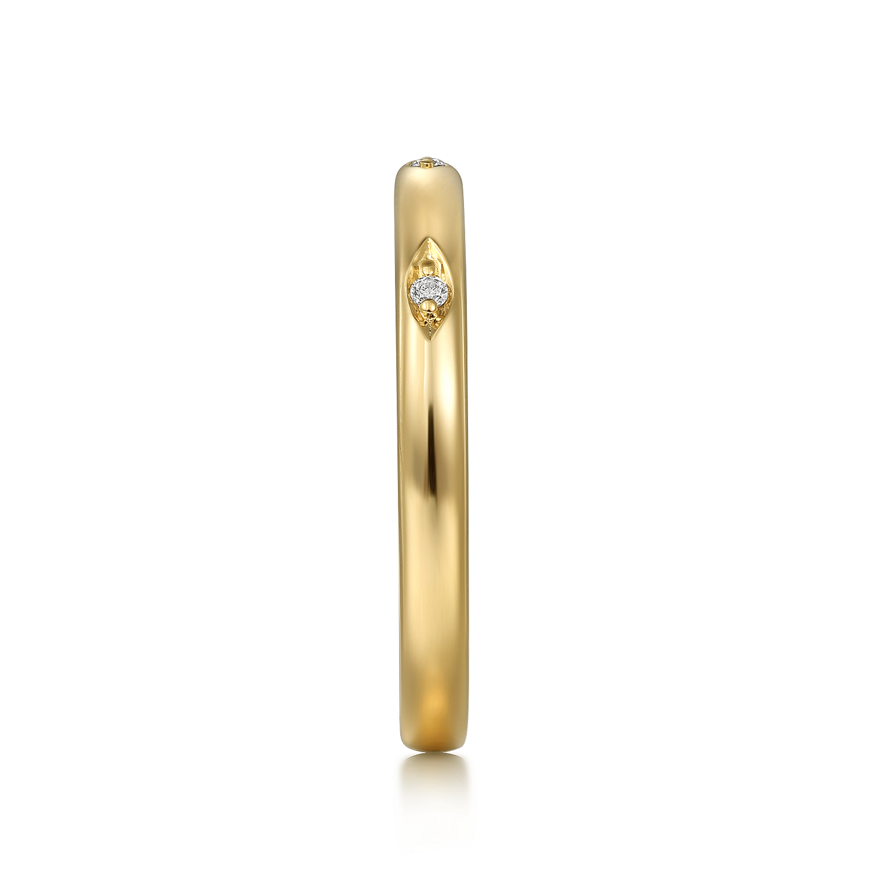 14K Yellow Gold Diamond Stackable Ring
