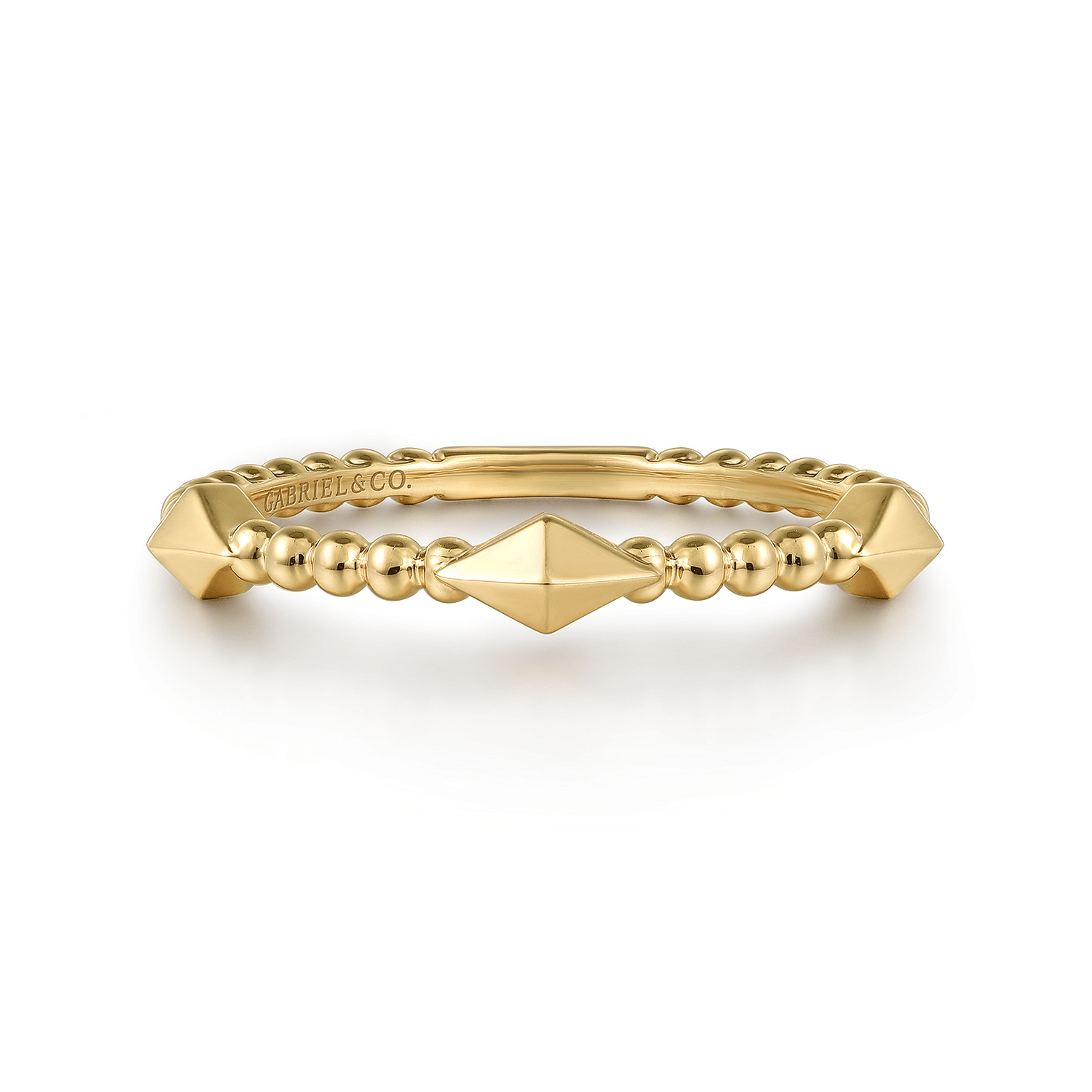 14K Yellow Gold Pyramid Classic Ring-Bujukan