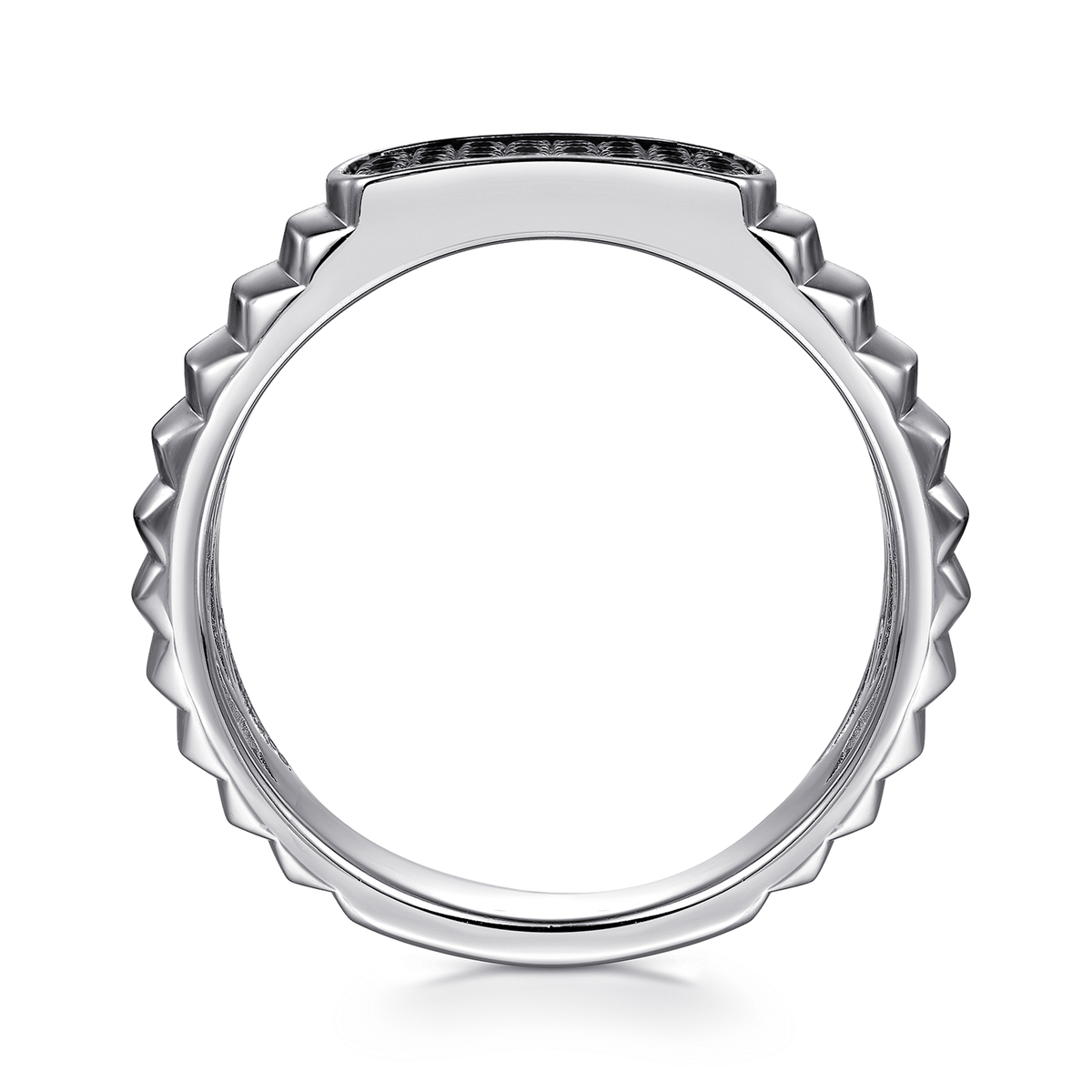 Sterling Silver Men’s Faceted Black Spinel Ring