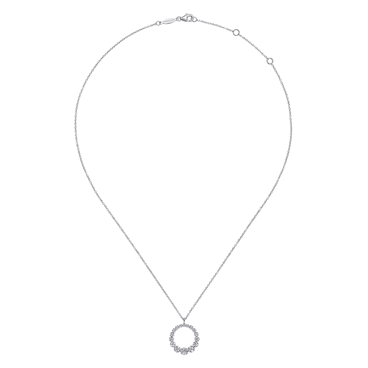14K White Gold Diamond Pendant Necklace