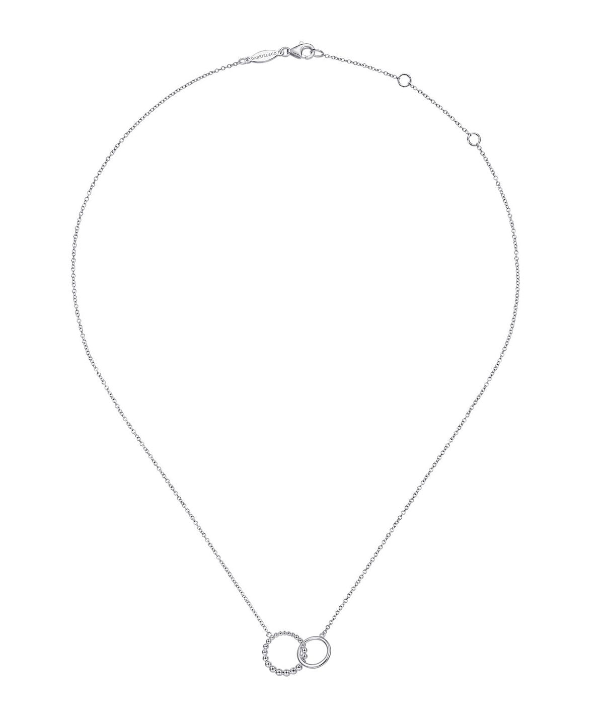 925 Sterling Silver Bujukan Double Circle Necklace