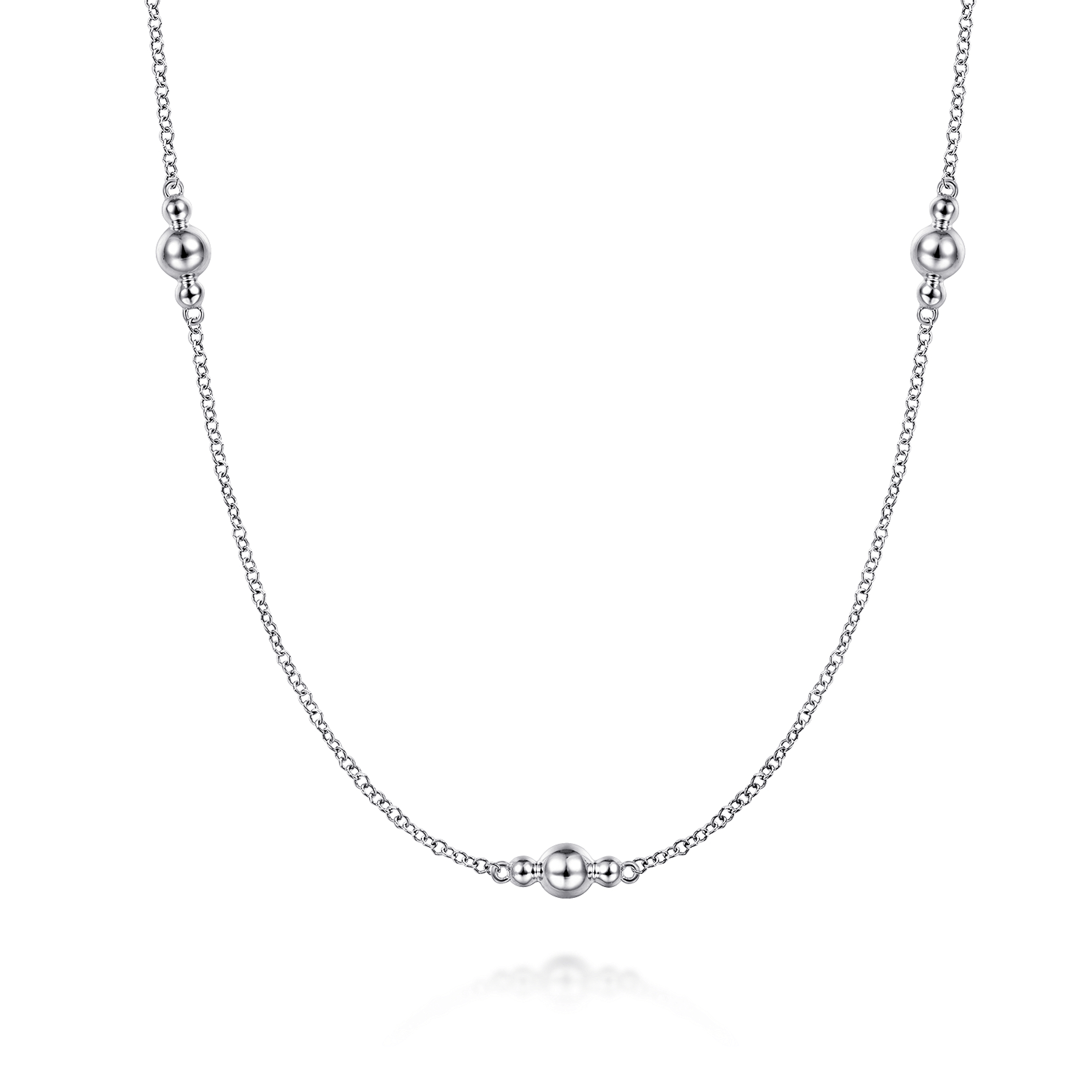 925 Sterling Silver Beaded Necklace