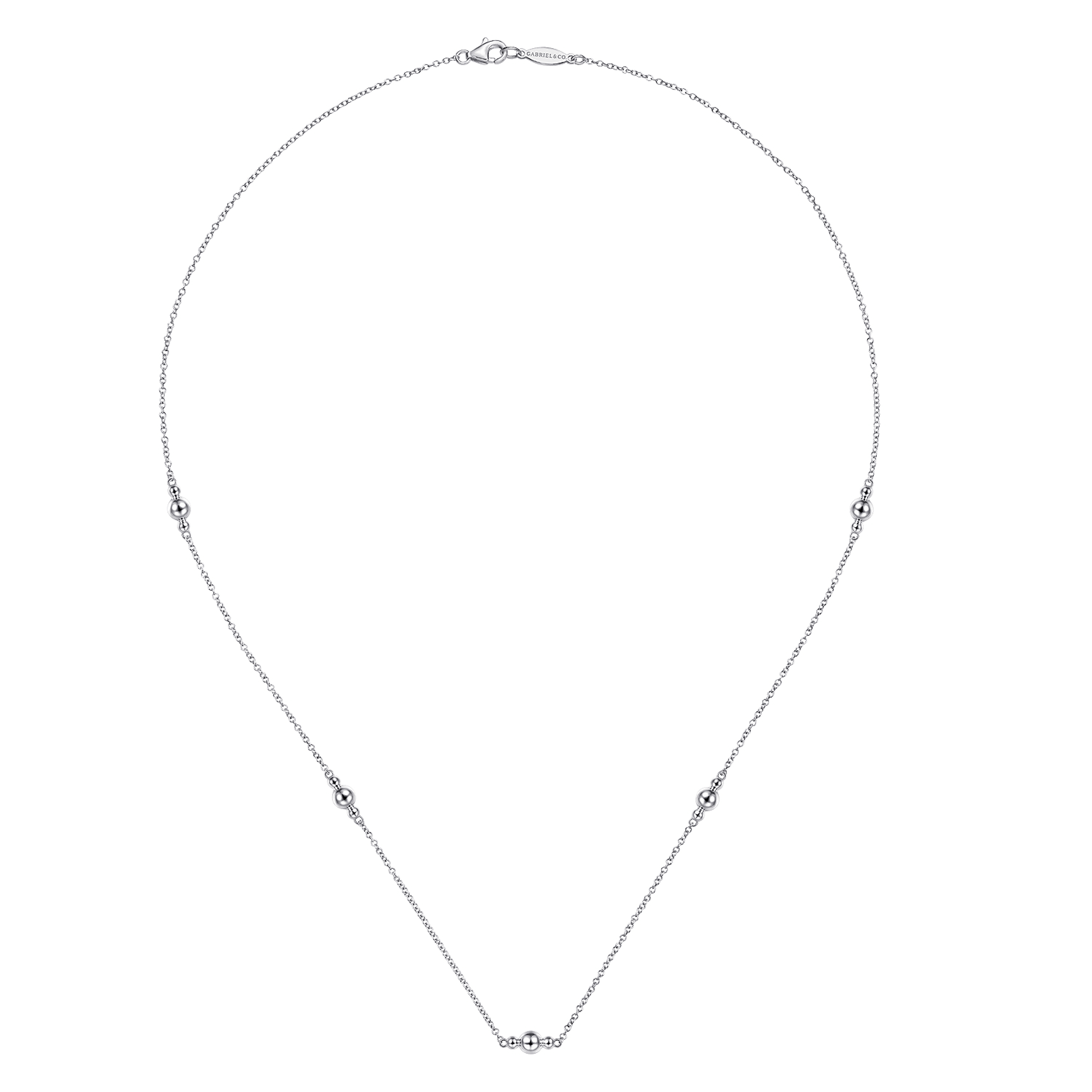 925 Sterling Silver Beaded Necklace