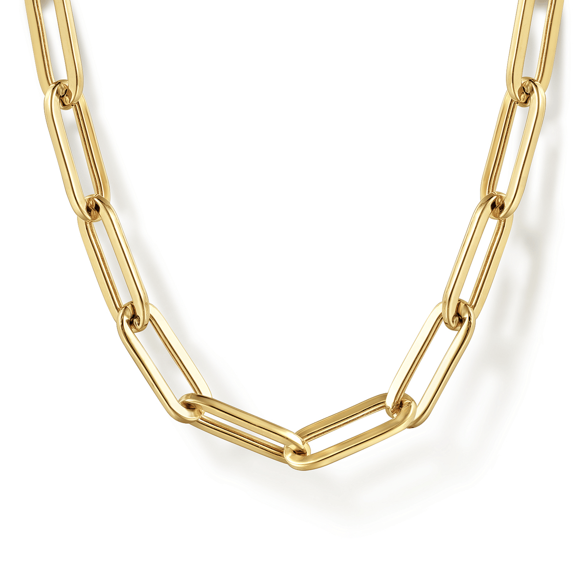 14K Yellow Gold Paper Clip Chain Necklace