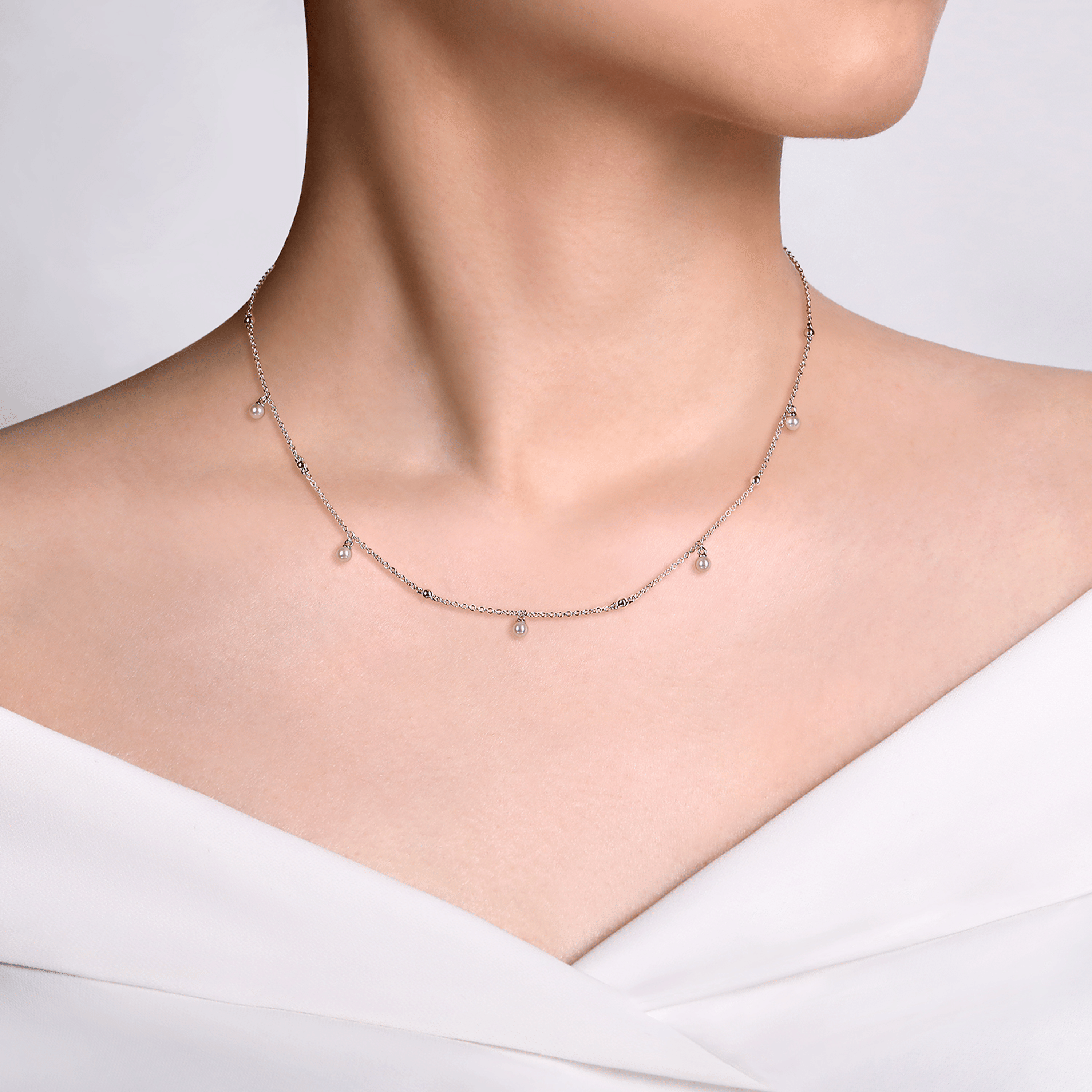 925 Sterling Silver Pearl Drop Necklace