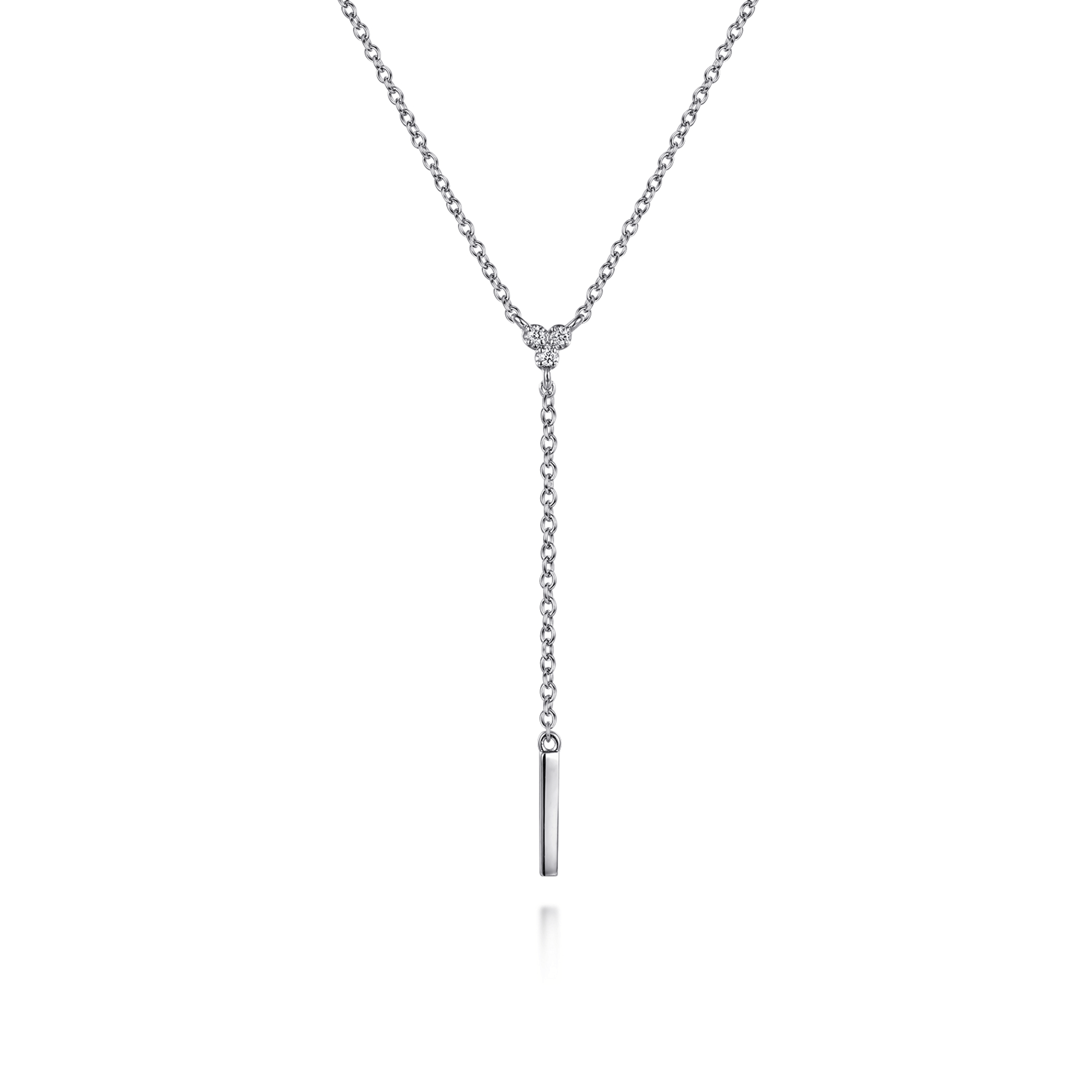 925 Sterling Silver Diamond Y Necklace