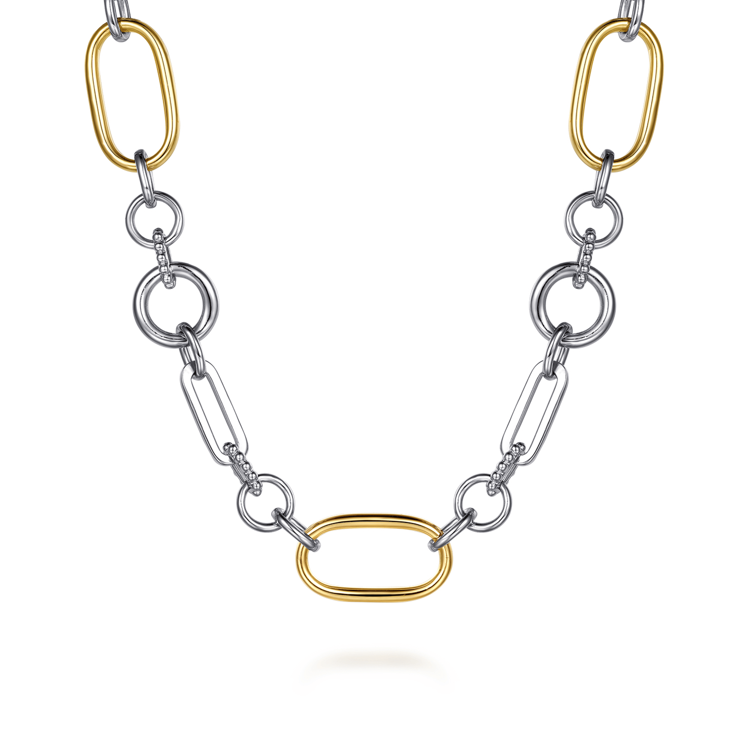 925 Sterling silver & 14k yellow gold Bujukan link chain
