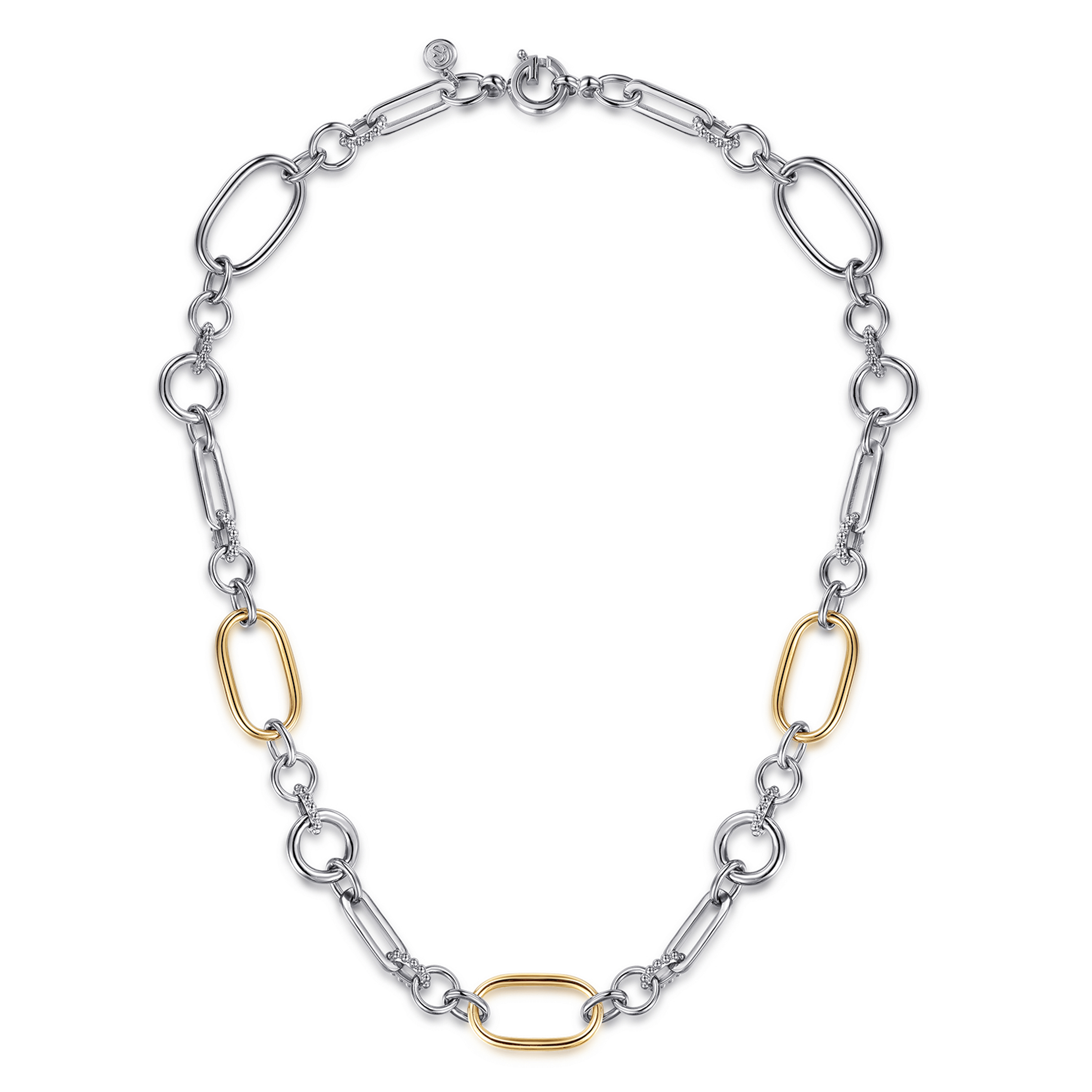 925 Sterling silver & 14k yellow gold Bujukan link chain