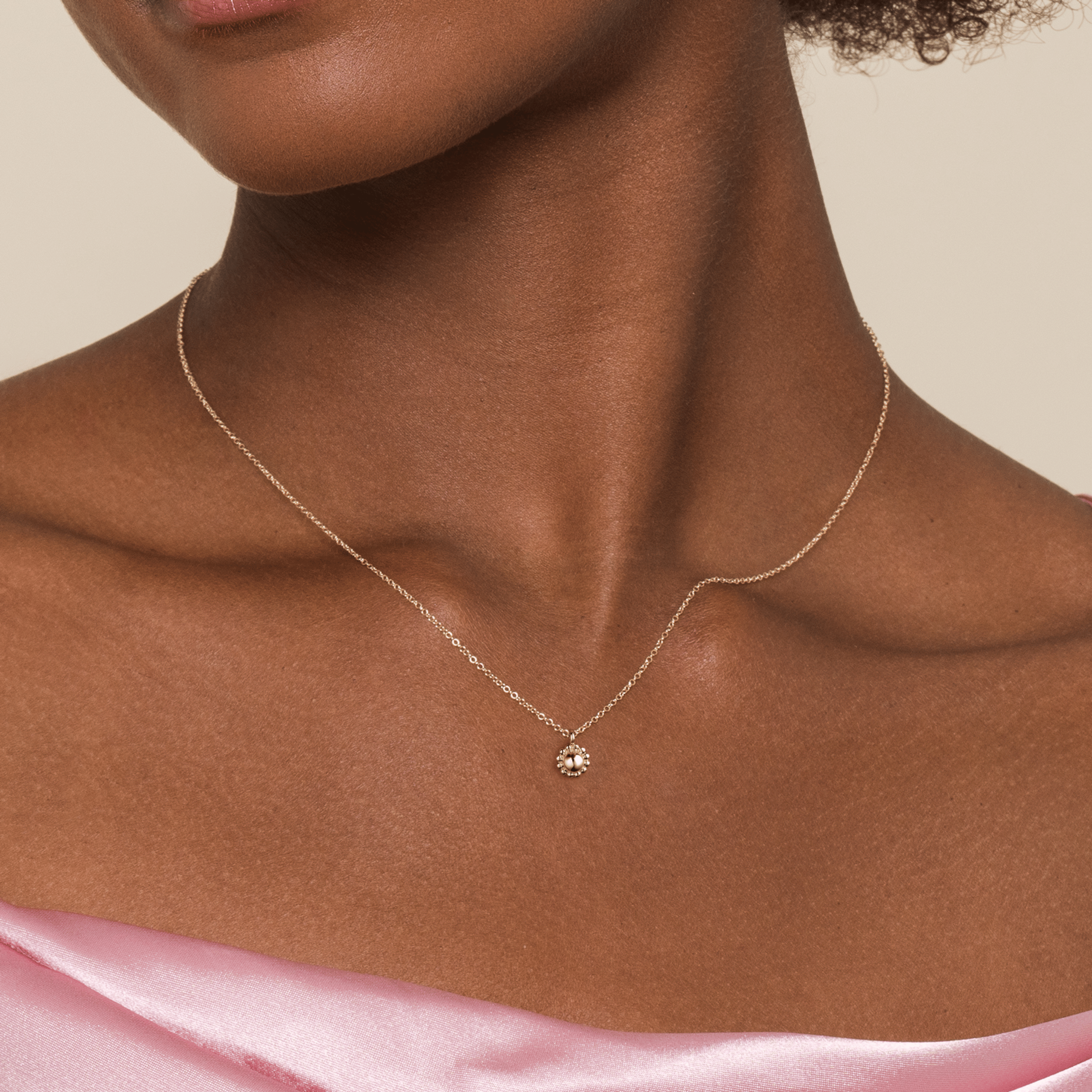 14K Yellow Plain Gold Bujukan Pendant Necklace