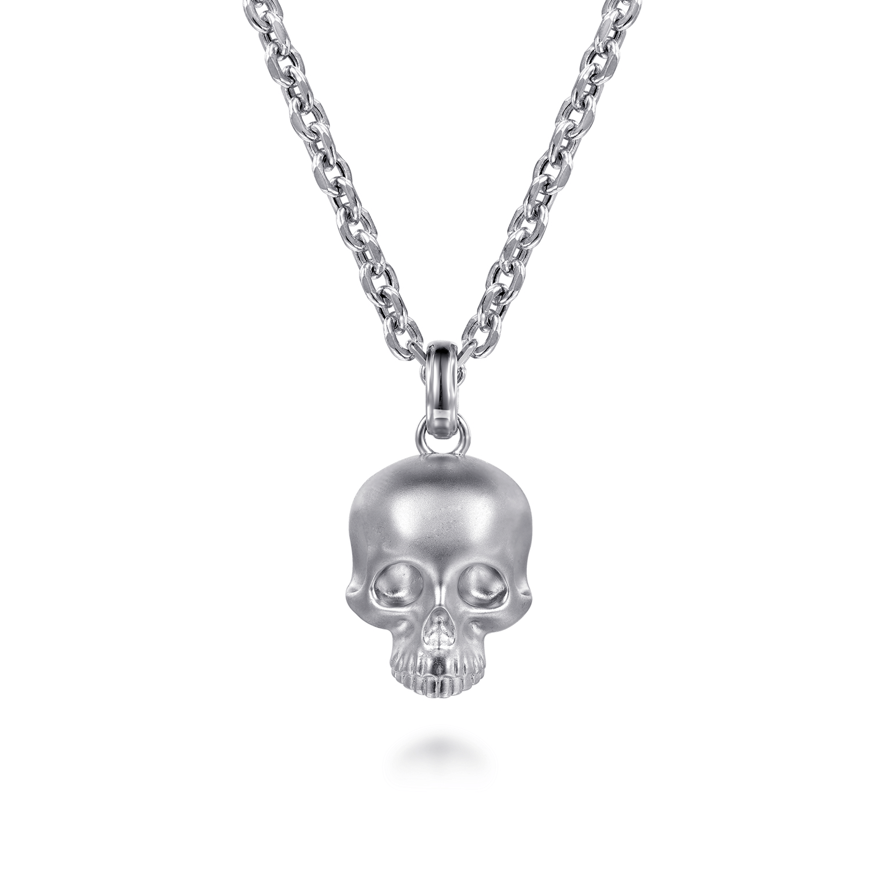925 Sterling Silver Skull Pendant Necklace
