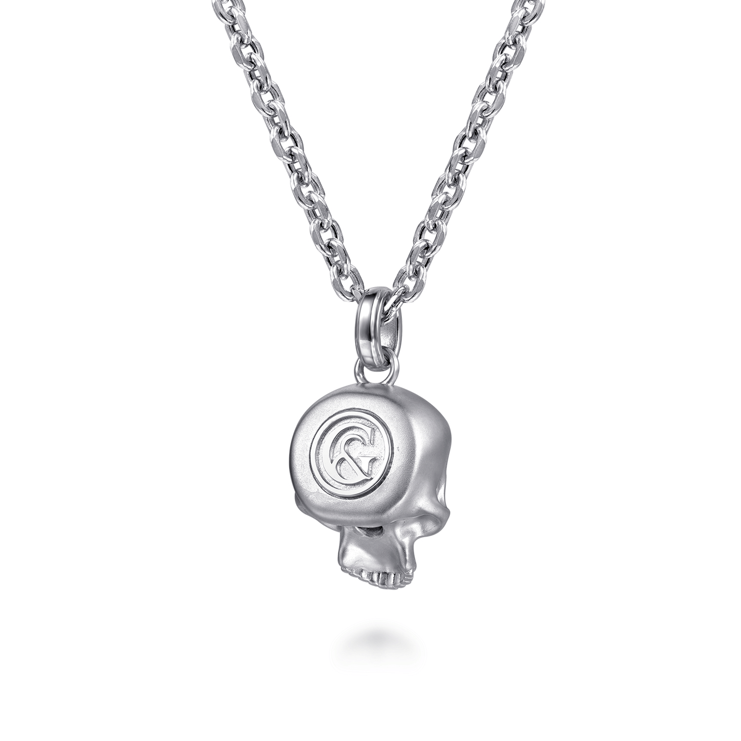925 Sterling Silver Skull Pendant Necklace