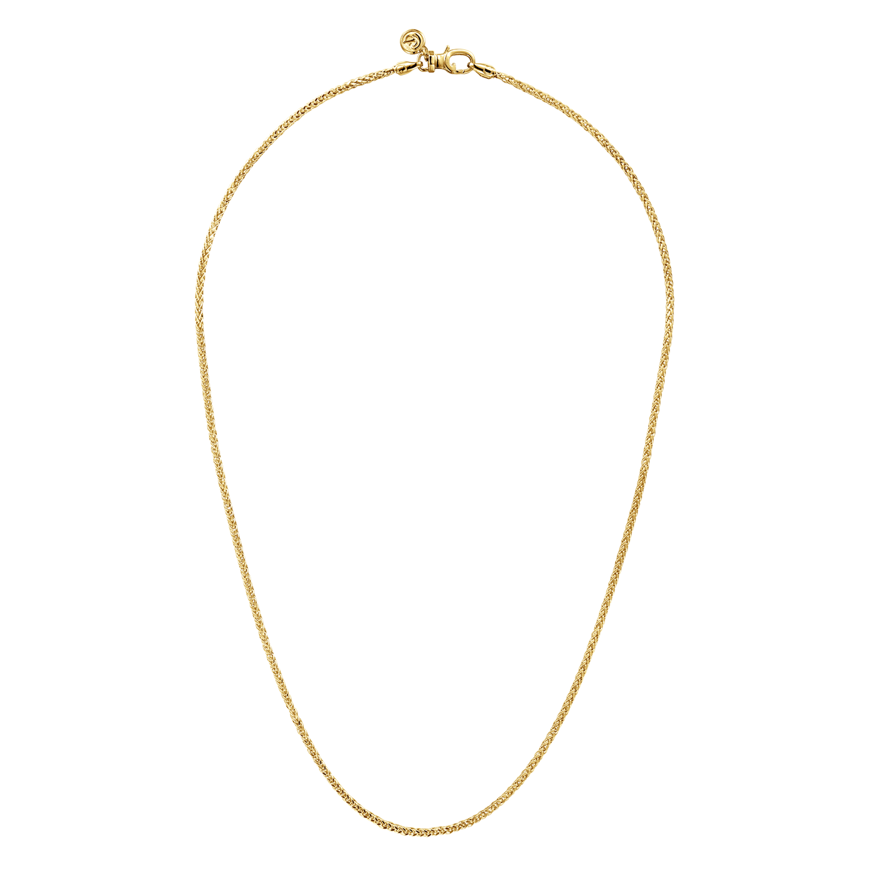 14K Yellow Gold Men's Hollow Wheat Chain Necklace