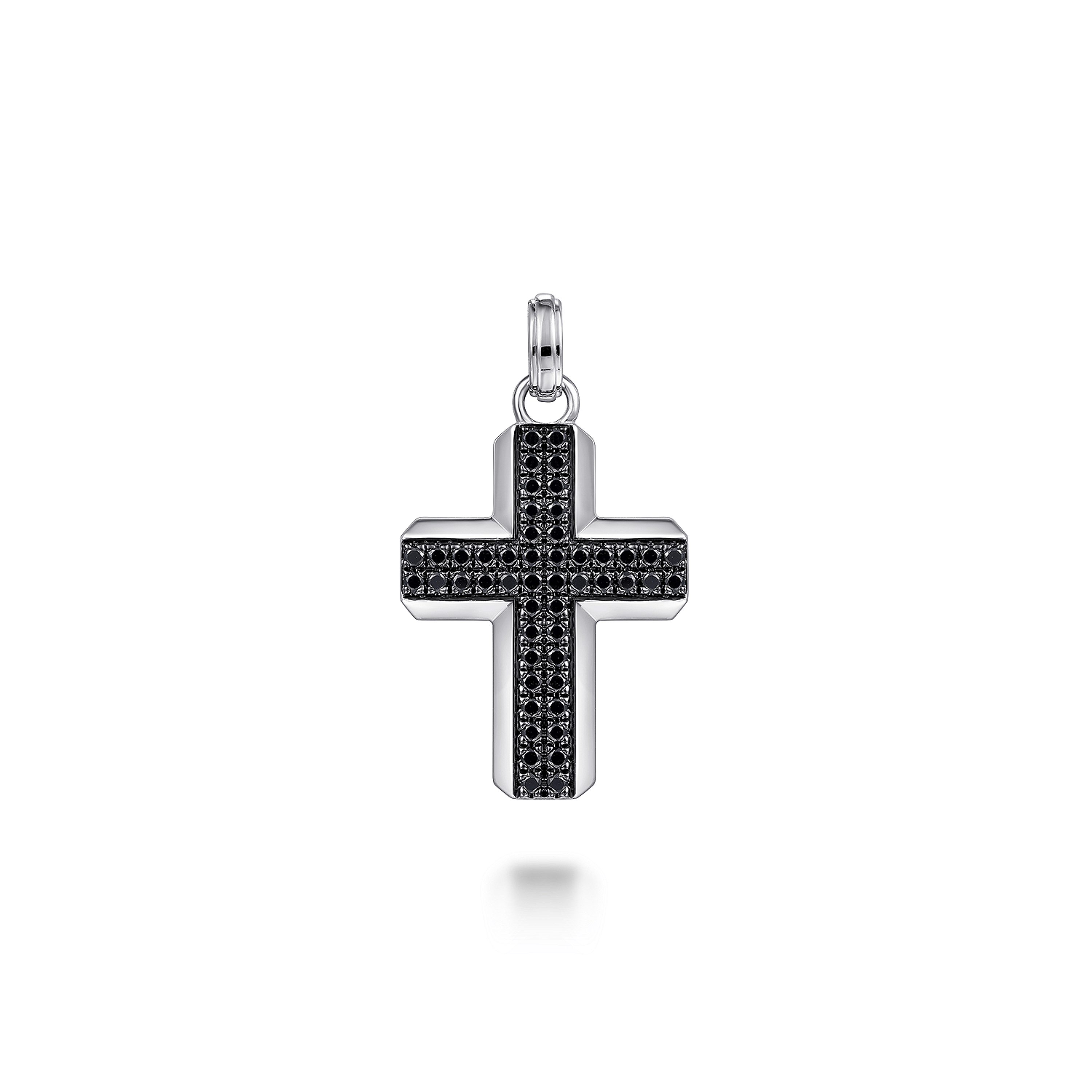 925 Sterling Silver Black Spinel Cross