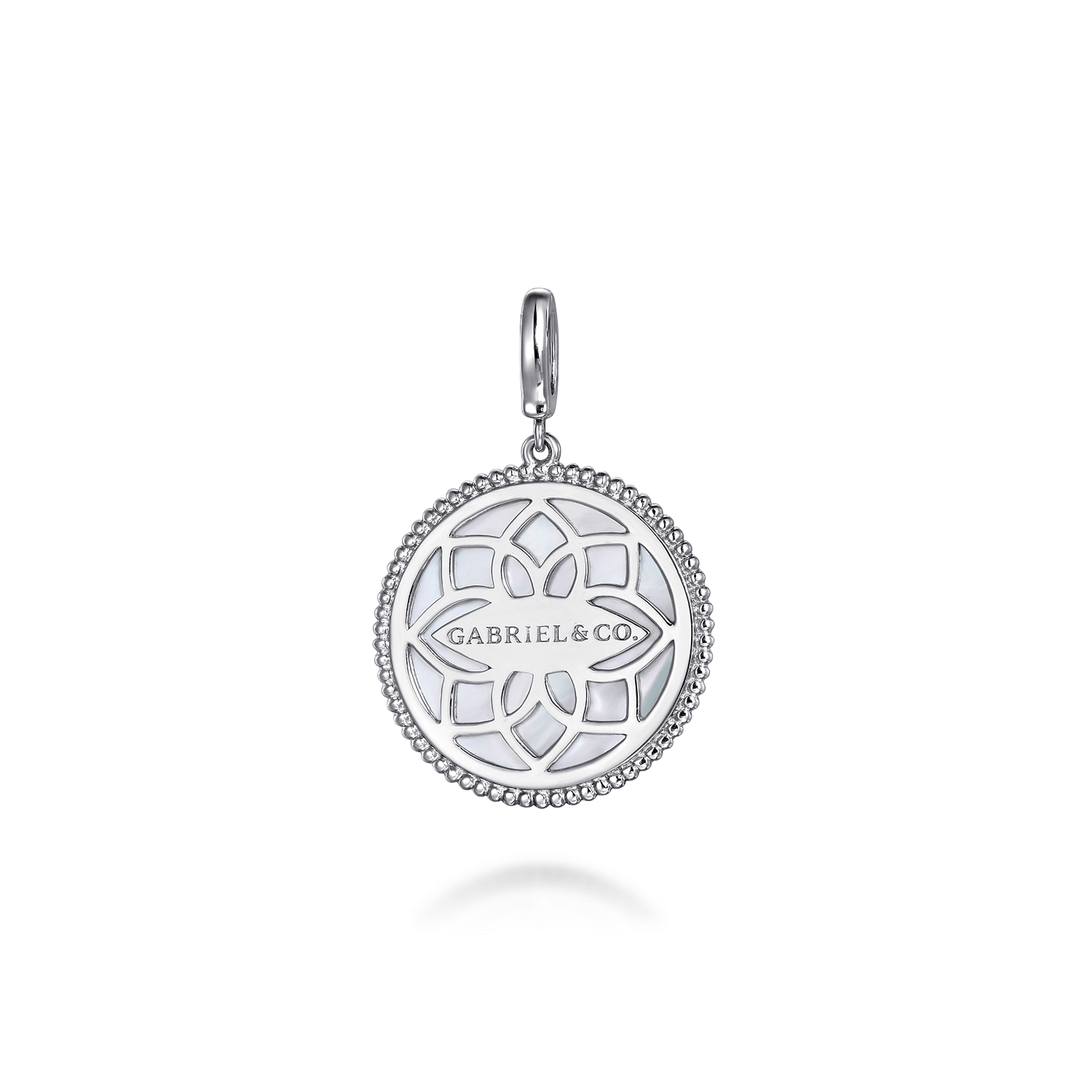 925 Sterling Silver Blue Sapphire and White Sapphire Medallion Pendant