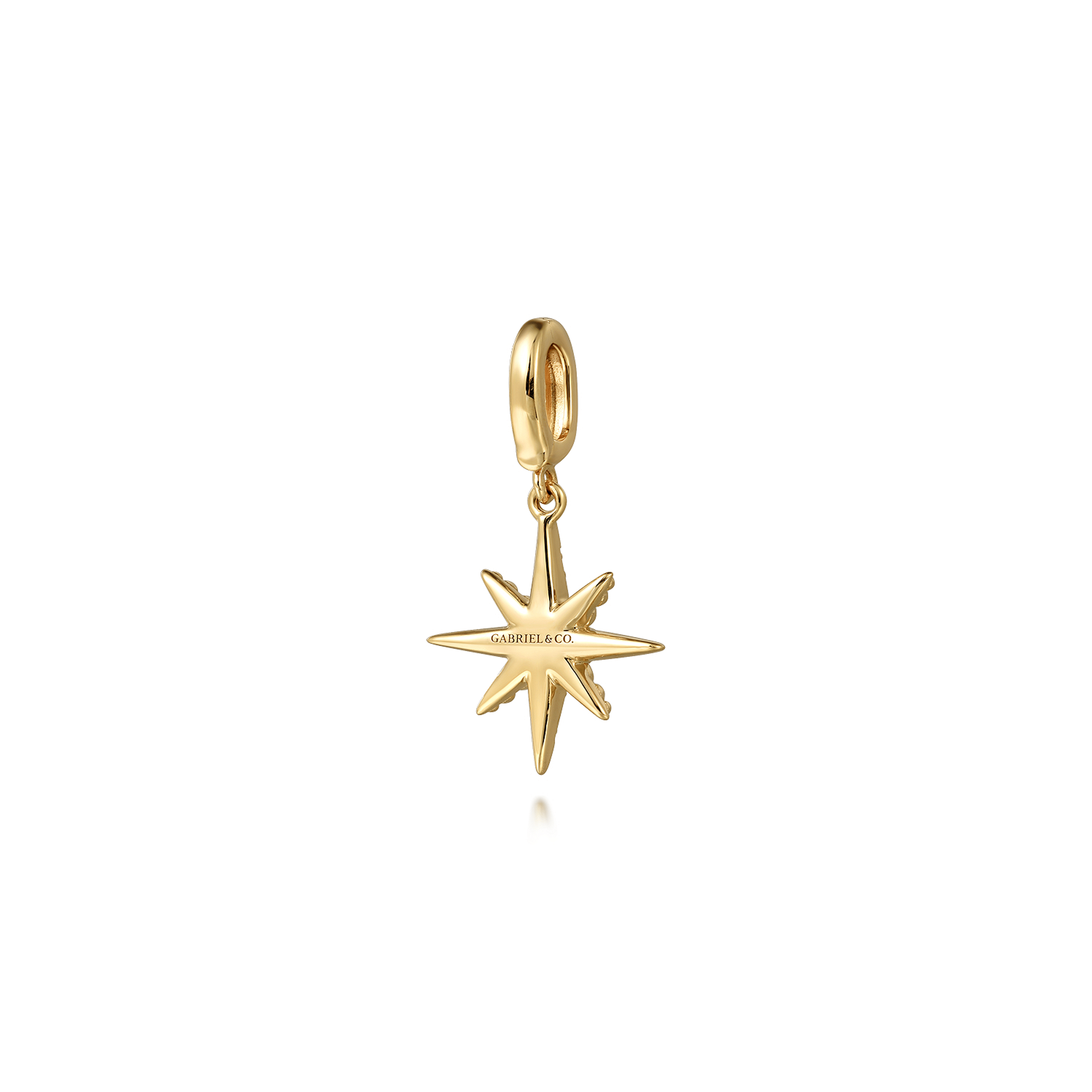 14K Yellow Gold Diamond Star Charm Pendant
