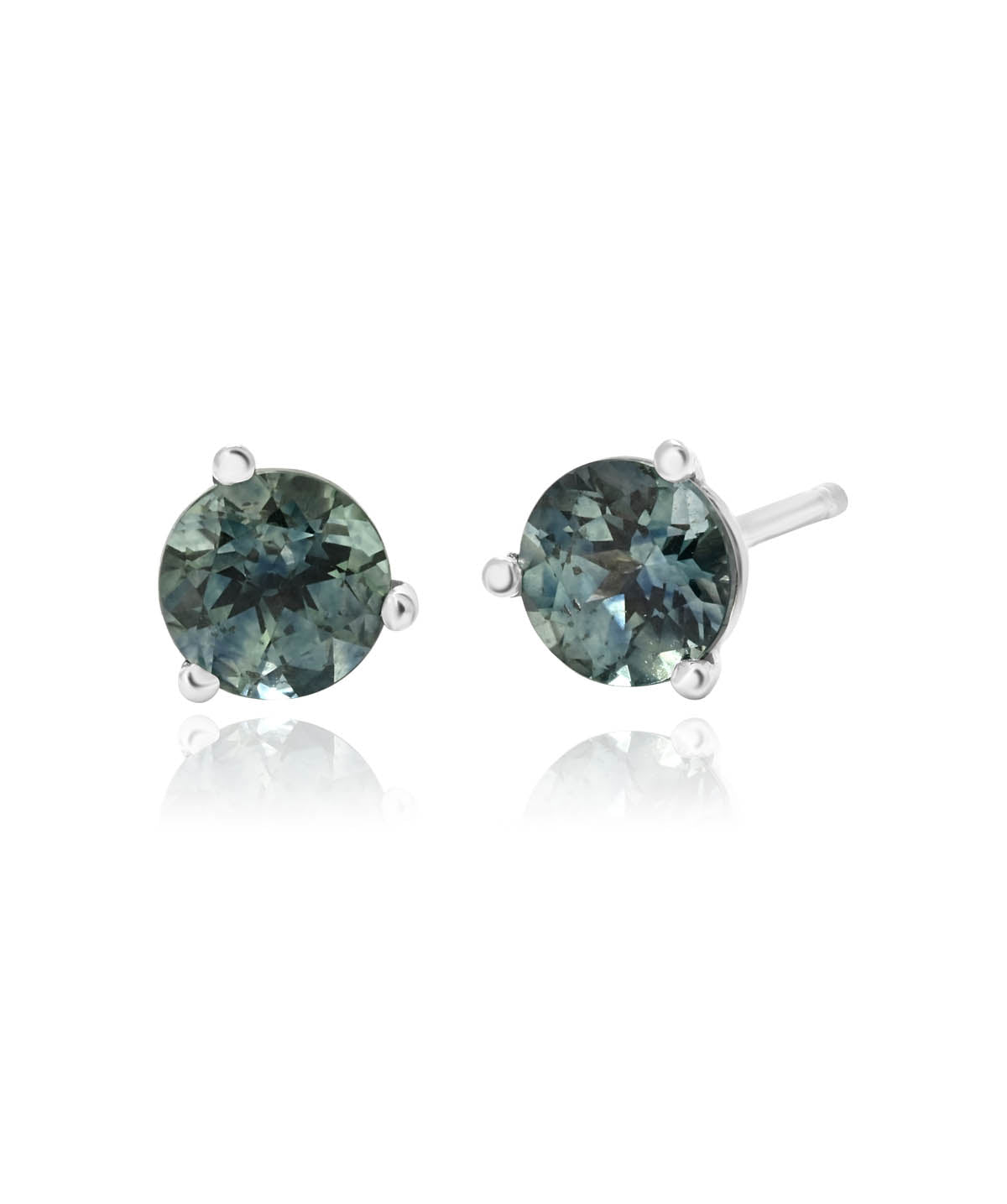 14K White Gold 5mm Montana Sapphire Stud Earrings