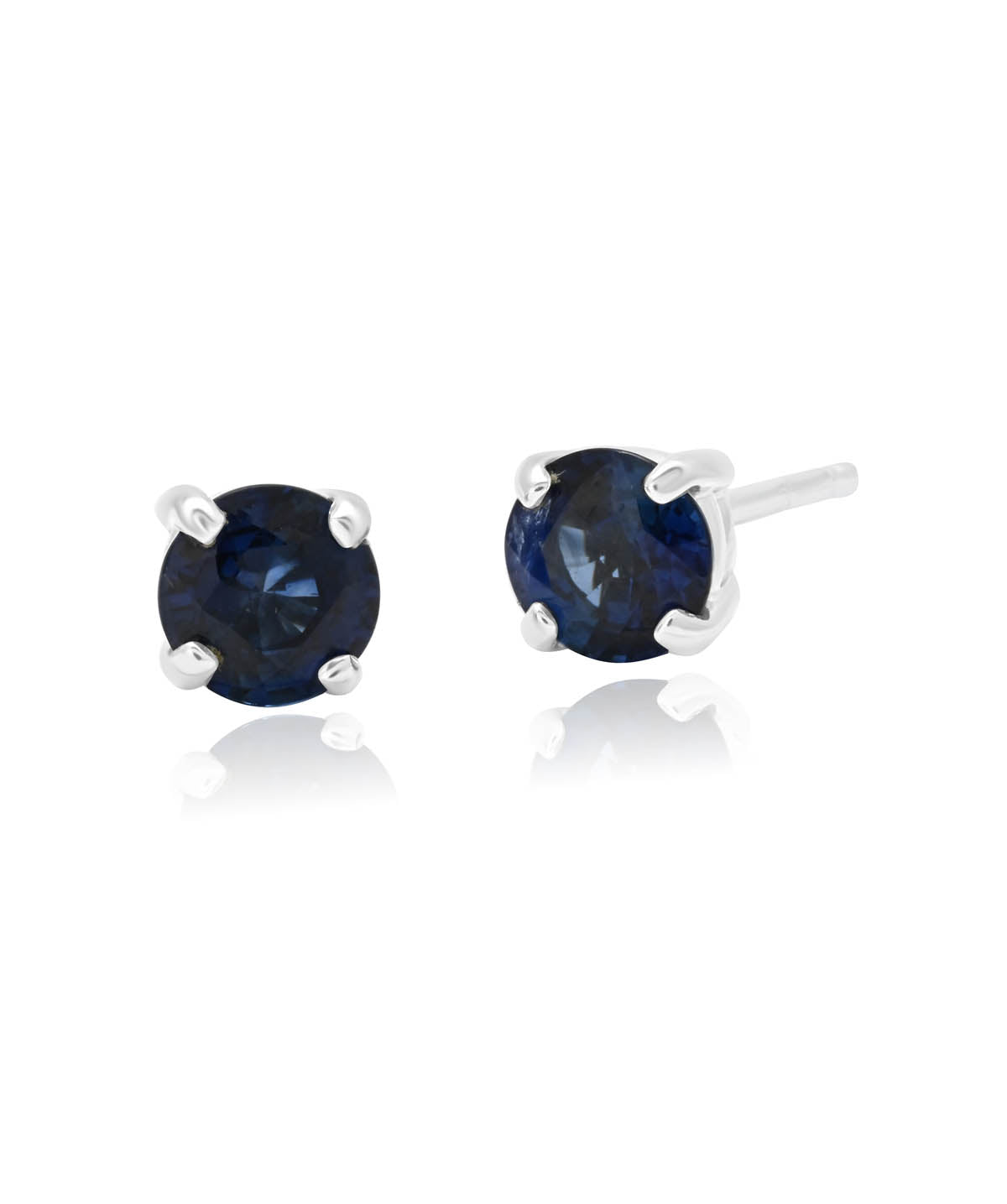14K White Gold 1ct Ceylon Sapphire Stud Earrings