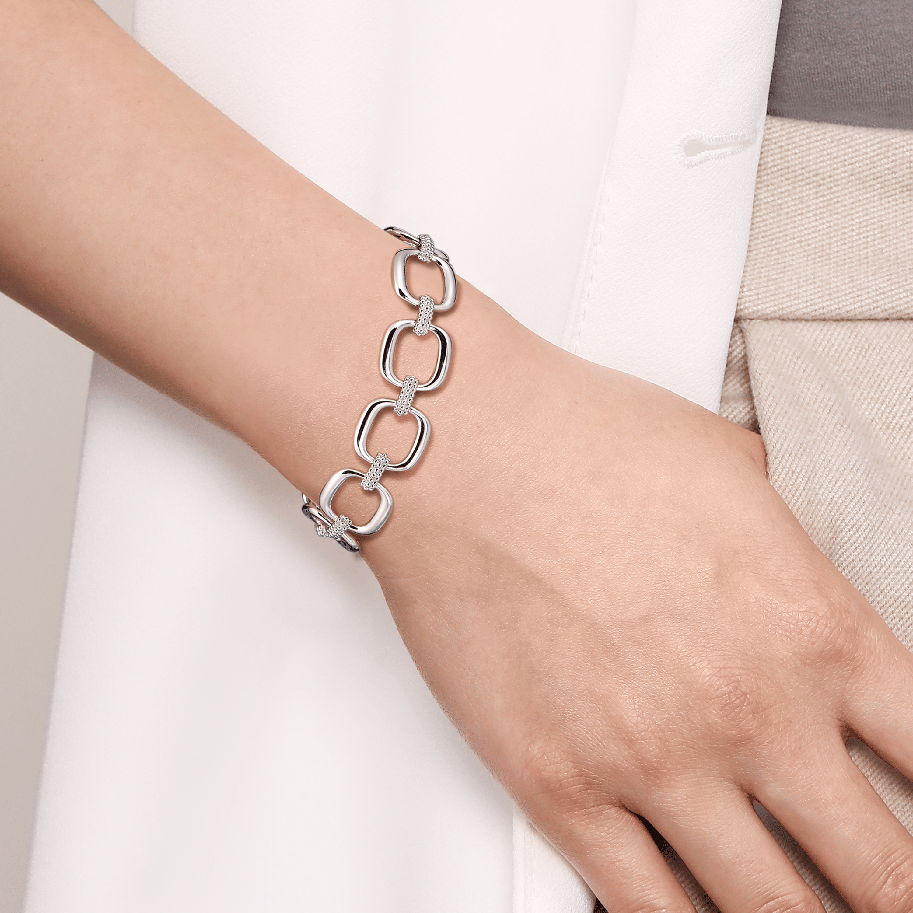 Link Chain Bracelet 925 Sterling Silver Bujukan