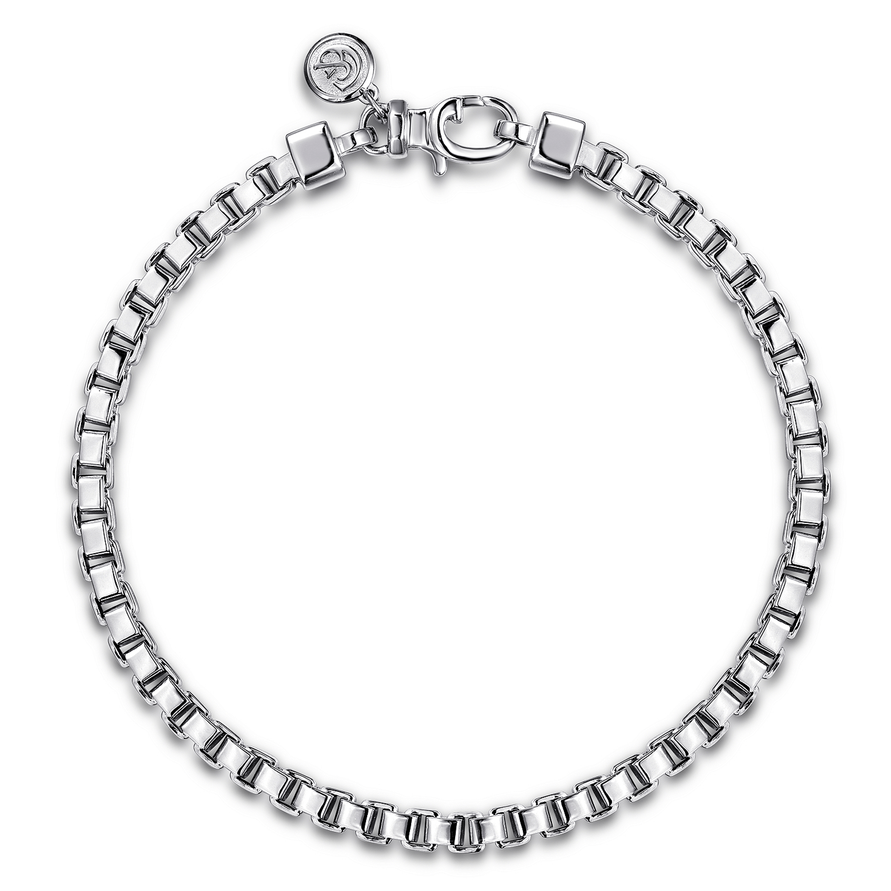 925 Sterling Silver Men's Solid Box Chain Bracelet
