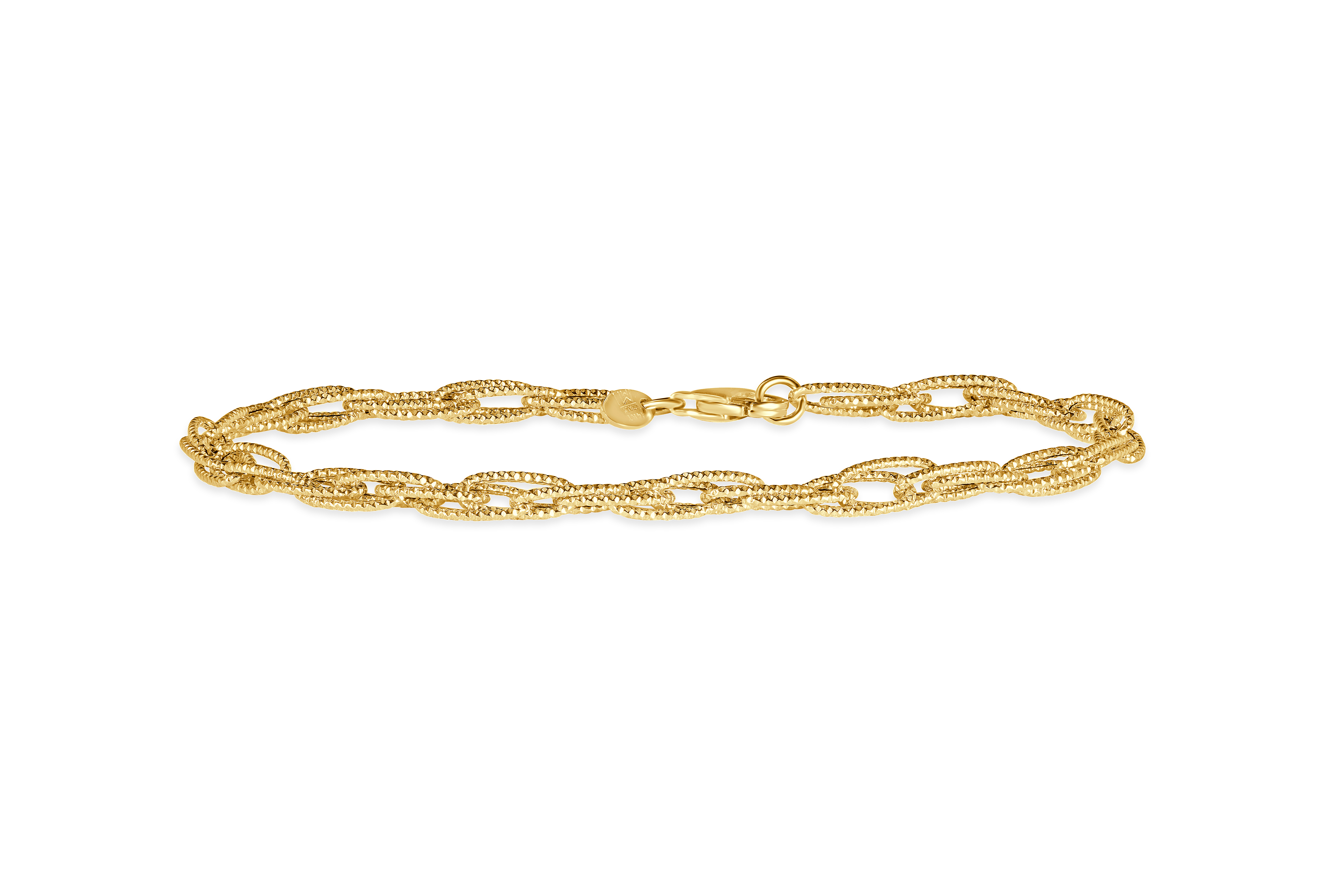 14K Yellow Gold Italian Mini Multi Link Bracelet