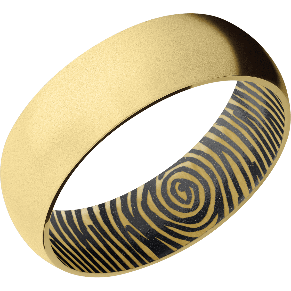 10K Yellow Gold + Bead Finish + Dark Grey