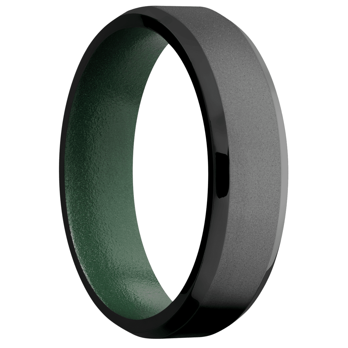 Zirconium + Bead , Polish Finish + Eastern Green