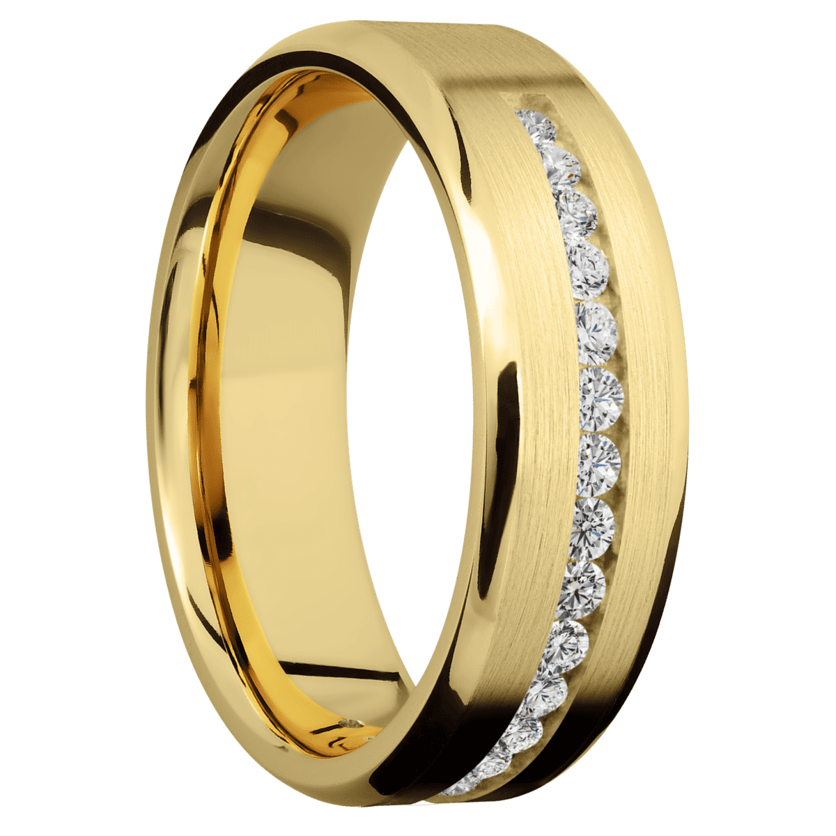 14K Yellow Gold + Satin , Polish Finish
