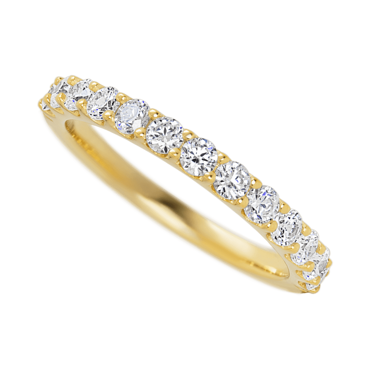 14K Yellow Gold band with 13 Round Lab Grown Diamond having TCW-.65
