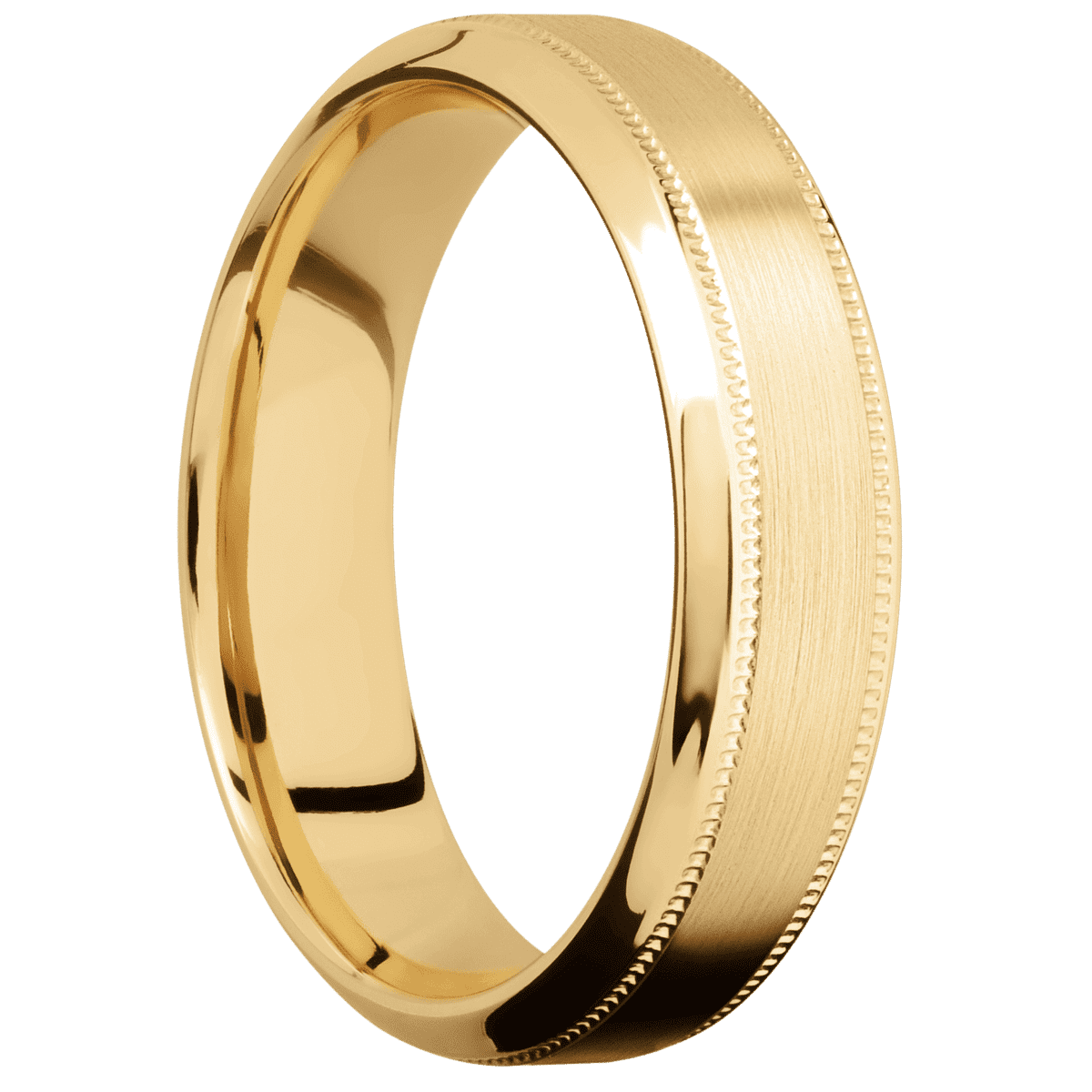 10K Yellow Gold + Satin , Polish Finish
