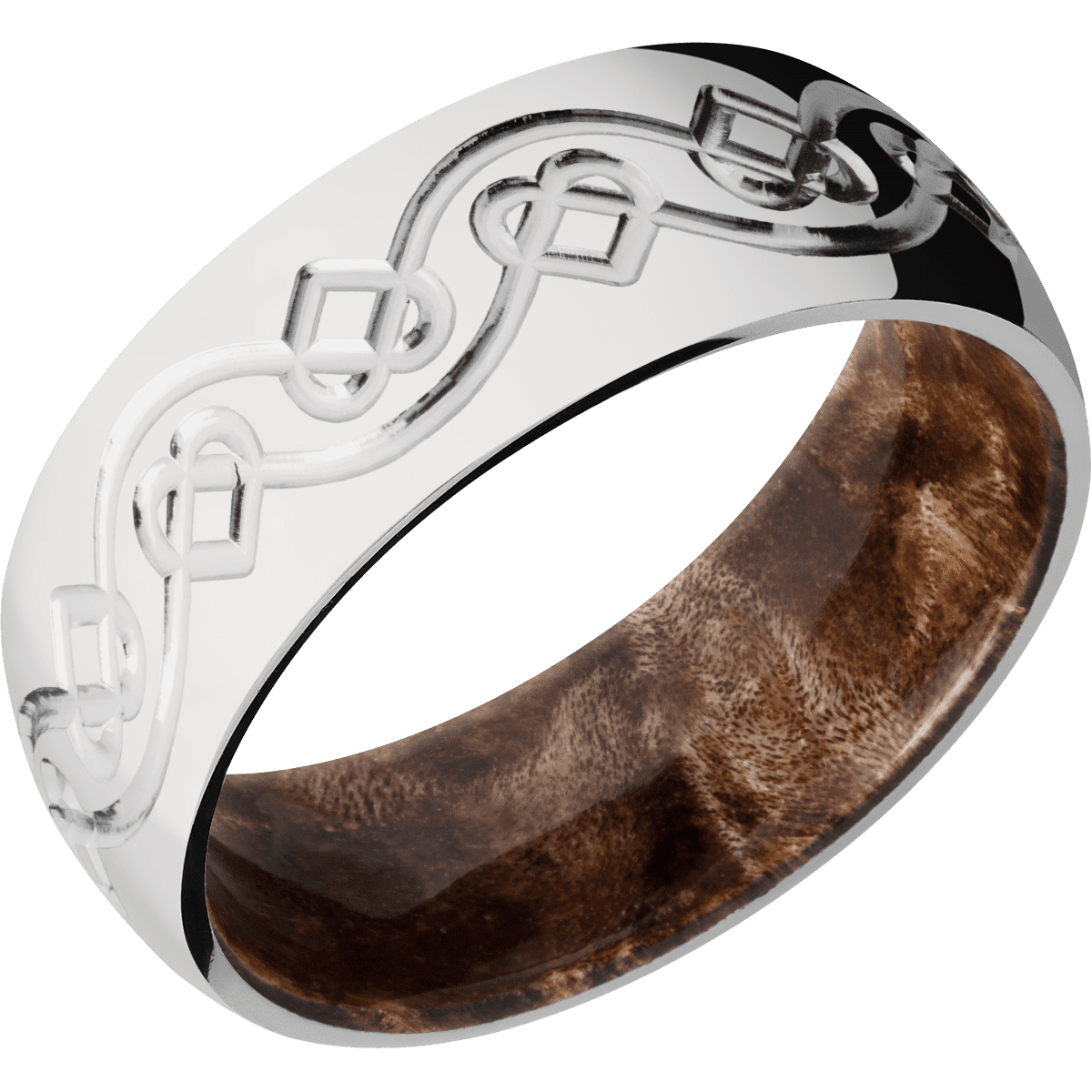 Cobalt Chrome + Polish Finish + Maple Burl