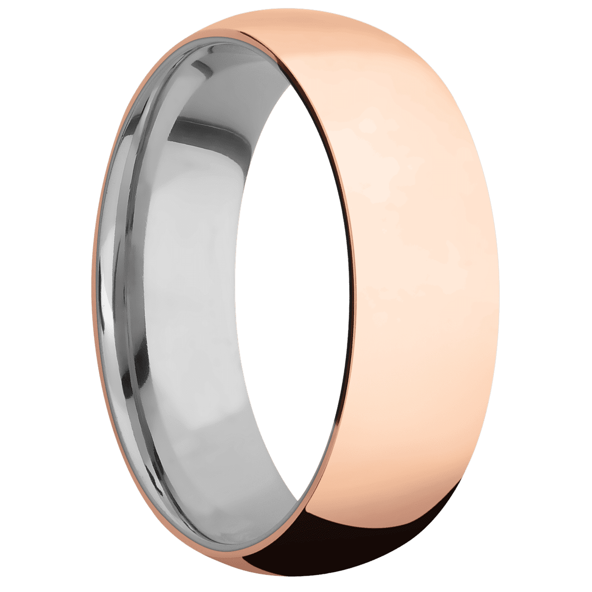 14K Rose Gold + Polish Finish + Titanium