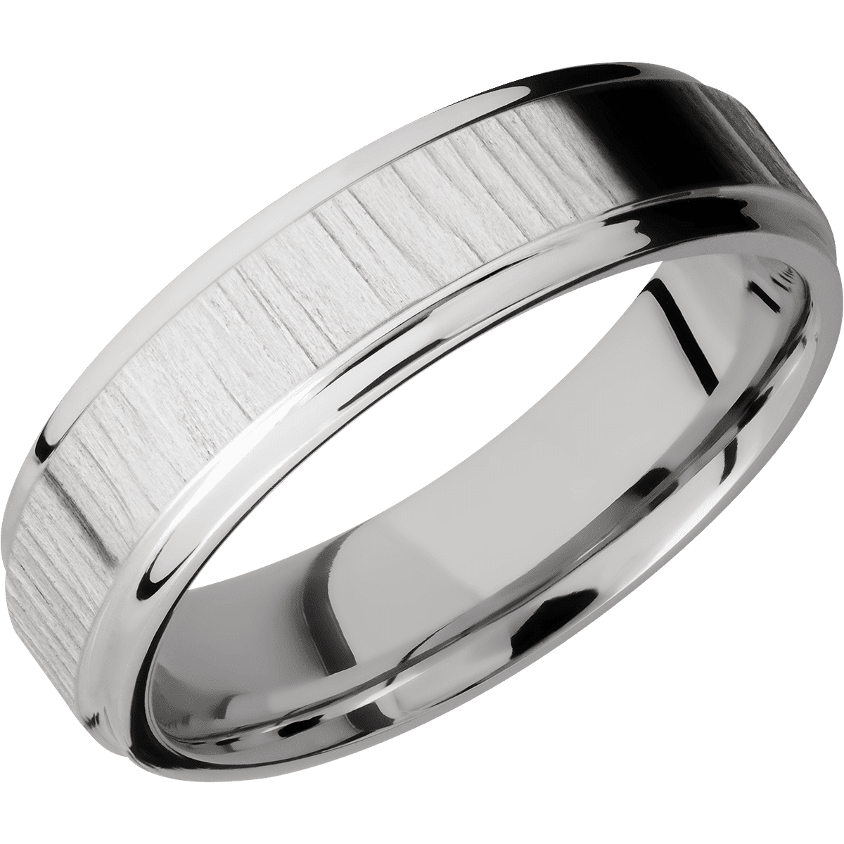 14K White Gold + Treebark1 , Polish Finish