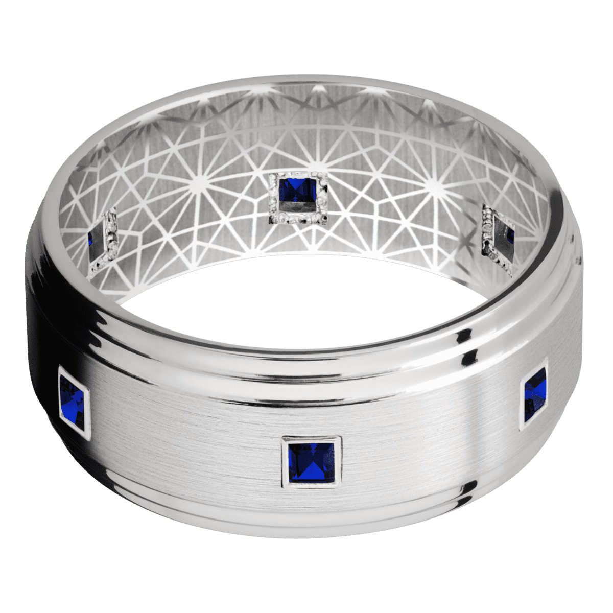 14K White Gold + Satin , Polish Finish