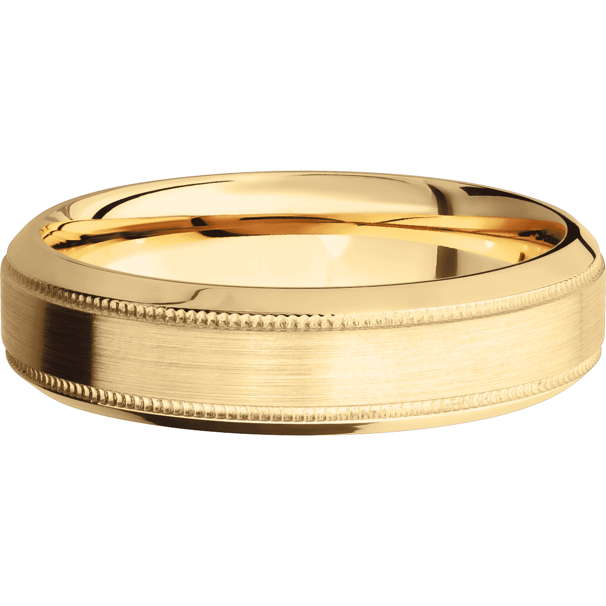 14K Yellow Gold + Satin , Polish Finish