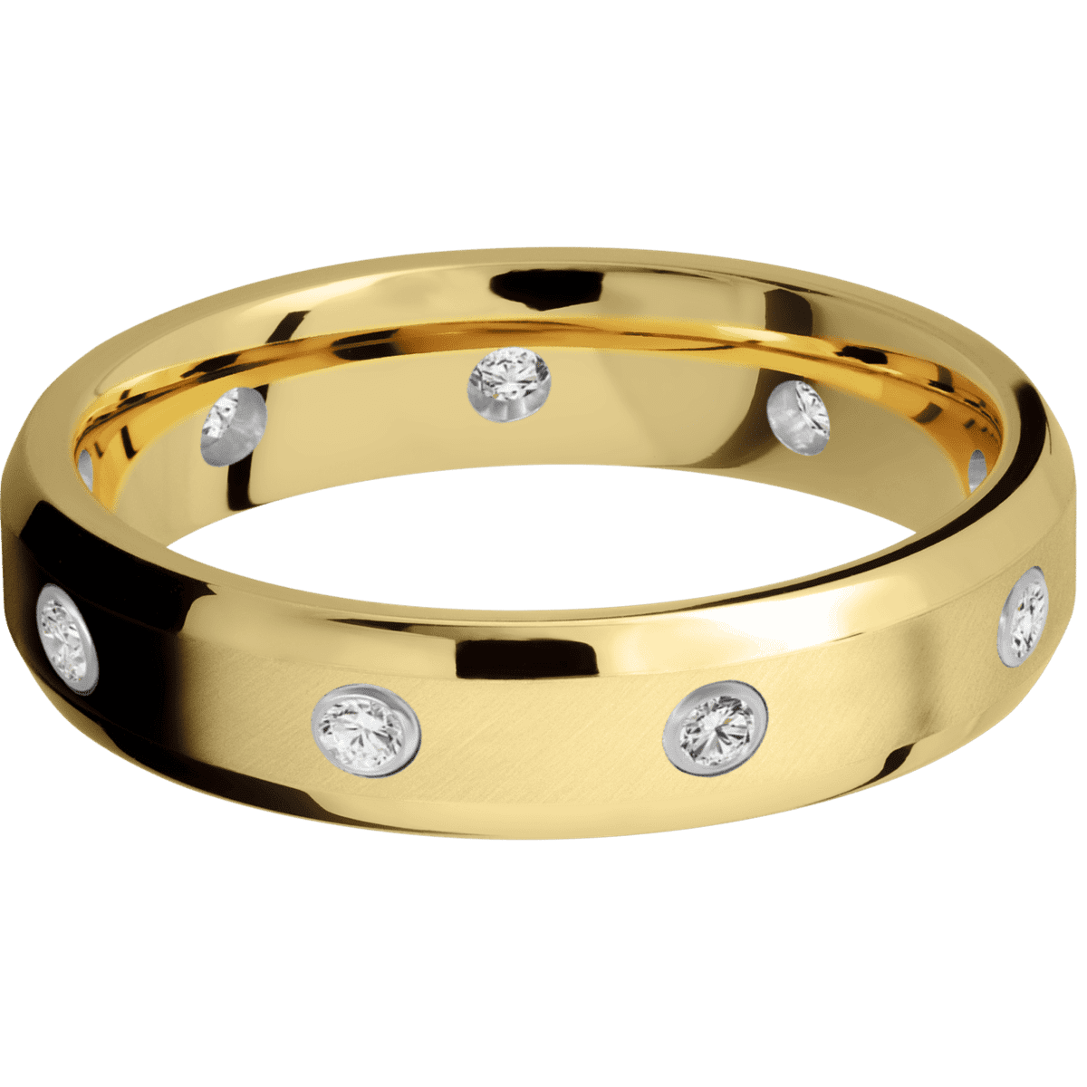 14K Yellow Gold + Anglesatin , Polish Finish