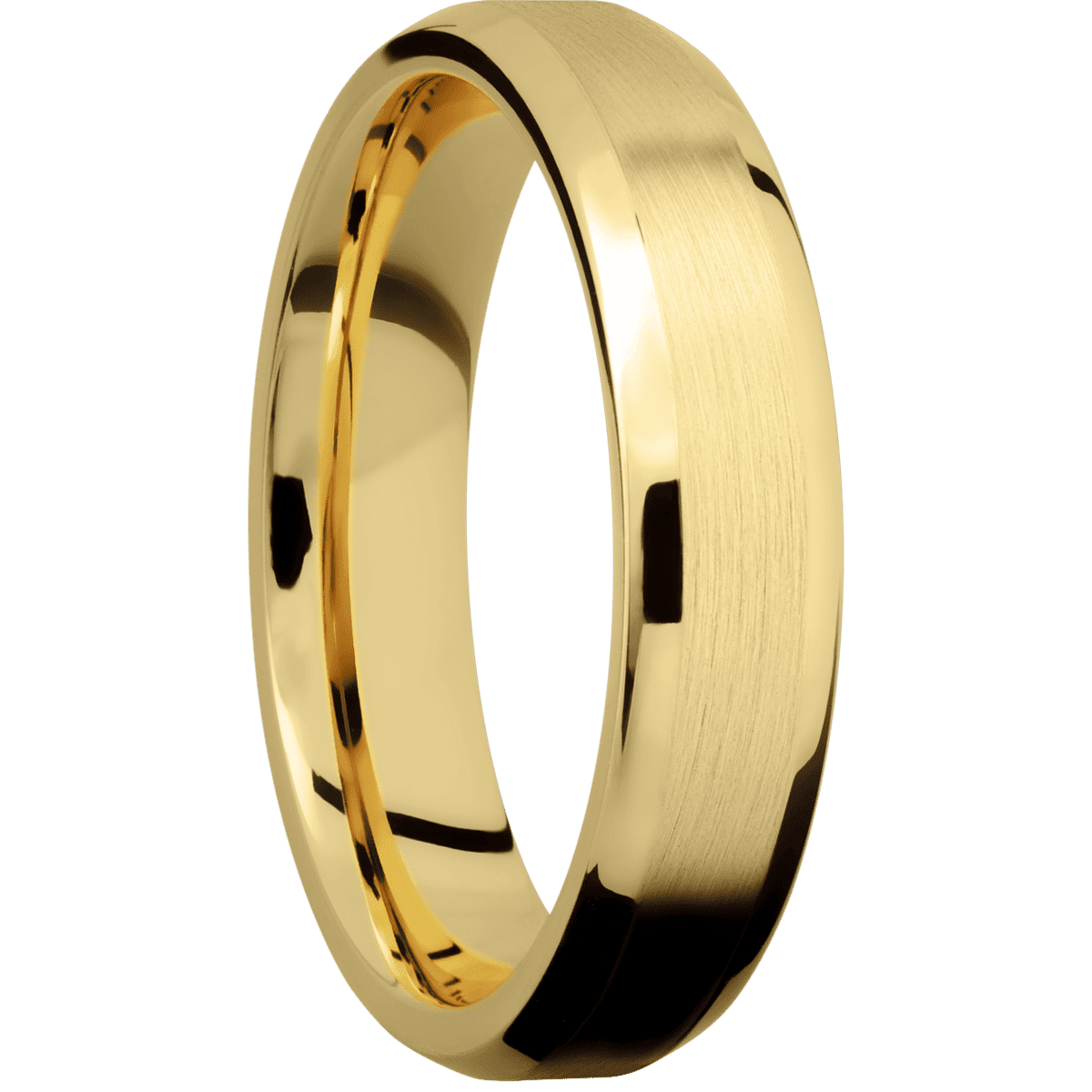 14K Yellow Gold + Satin , Polish Finish