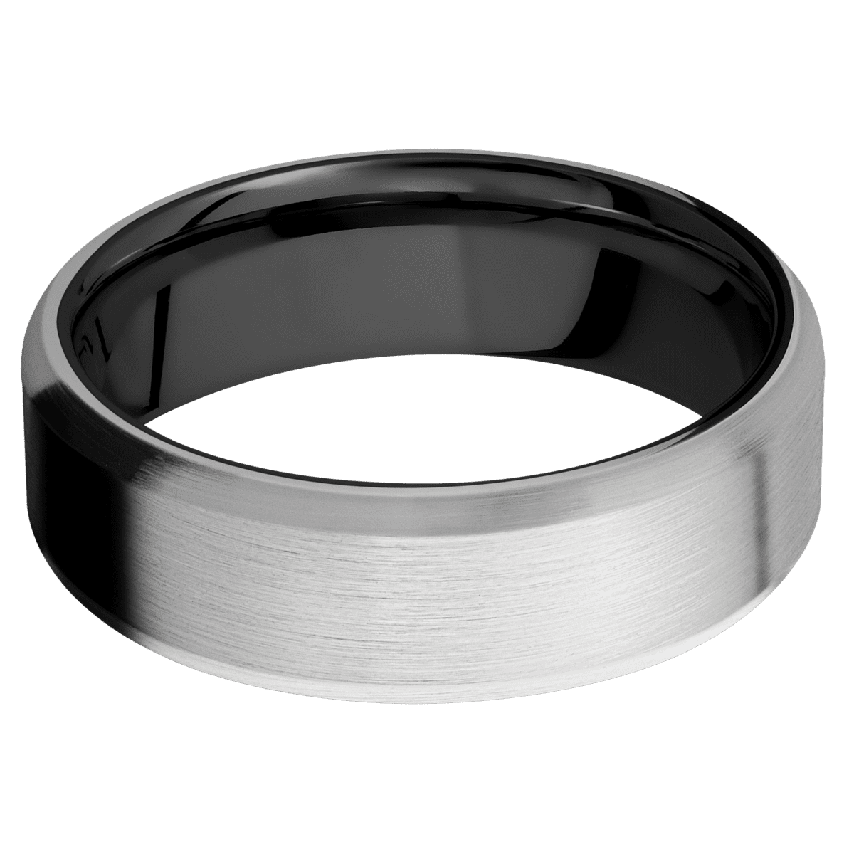 14K White Gold + Satin , Satin Finish + Zirconium