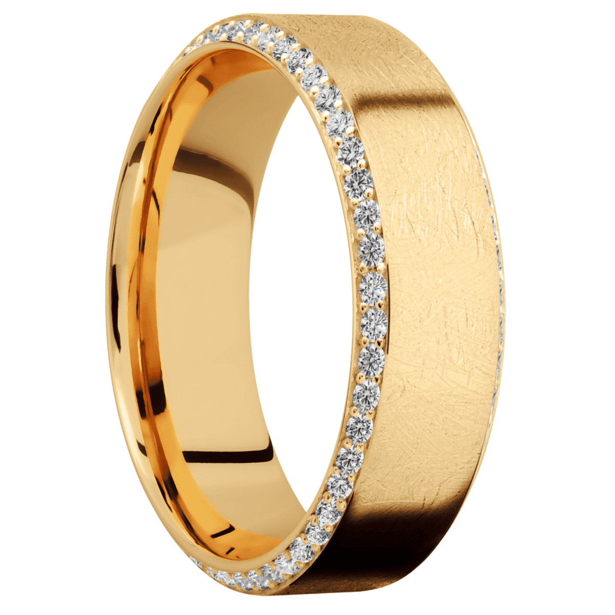 10K Yellow Gold + Distressed , Polish Finish