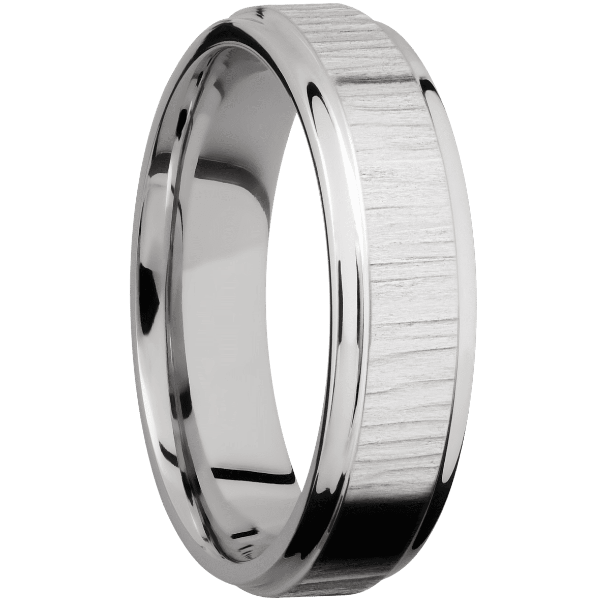 14K White Gold + Treebark1 , Polish Finish