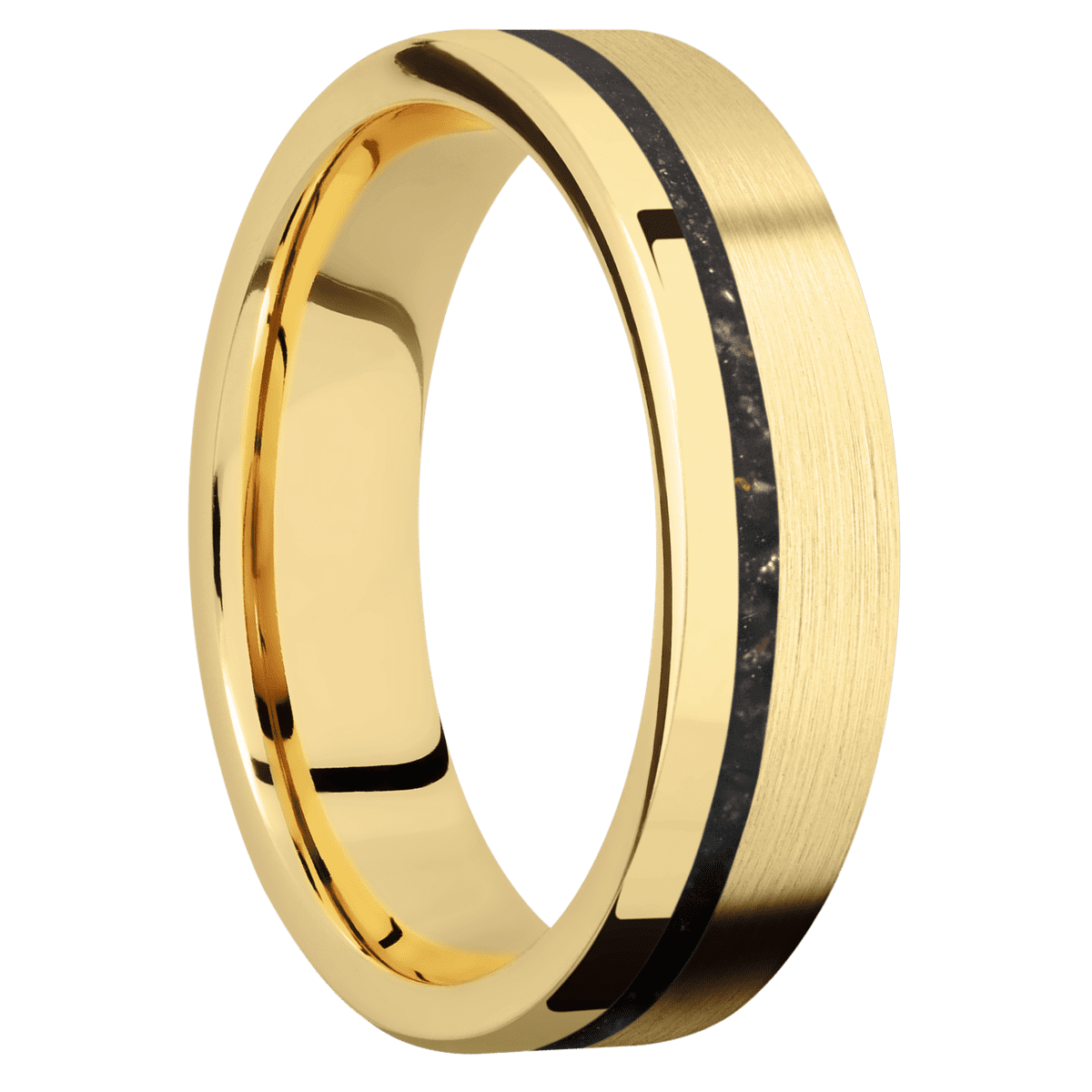 10K Yellow Gold + Satin , Polish Finish