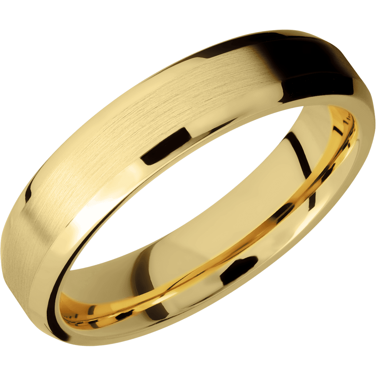 14K Yellow Gold + Satin , Polish Finish