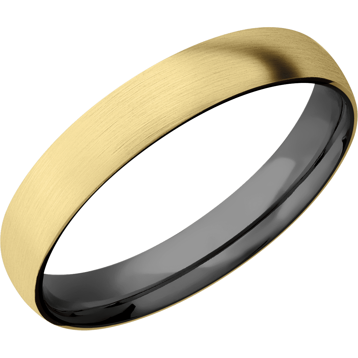 14K Yellow Gold + Satin Finish + Zirconium
