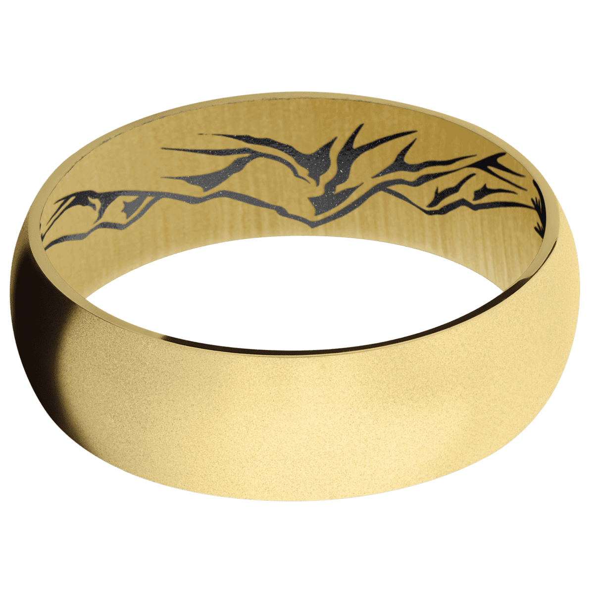 10K Yellow Gold + Bead Finish + Dark Grey