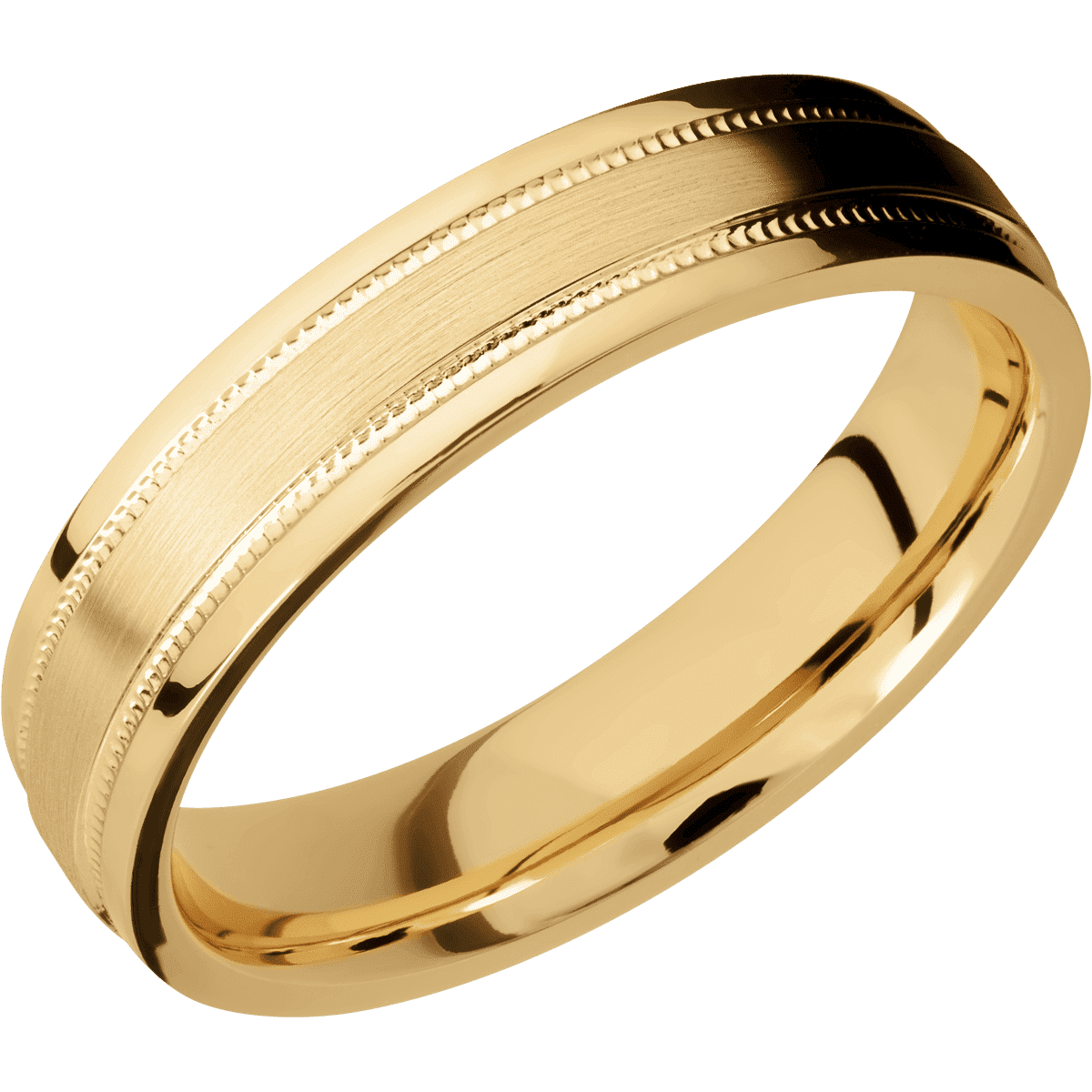 10K Yellow Gold + Satin , Polish Finish