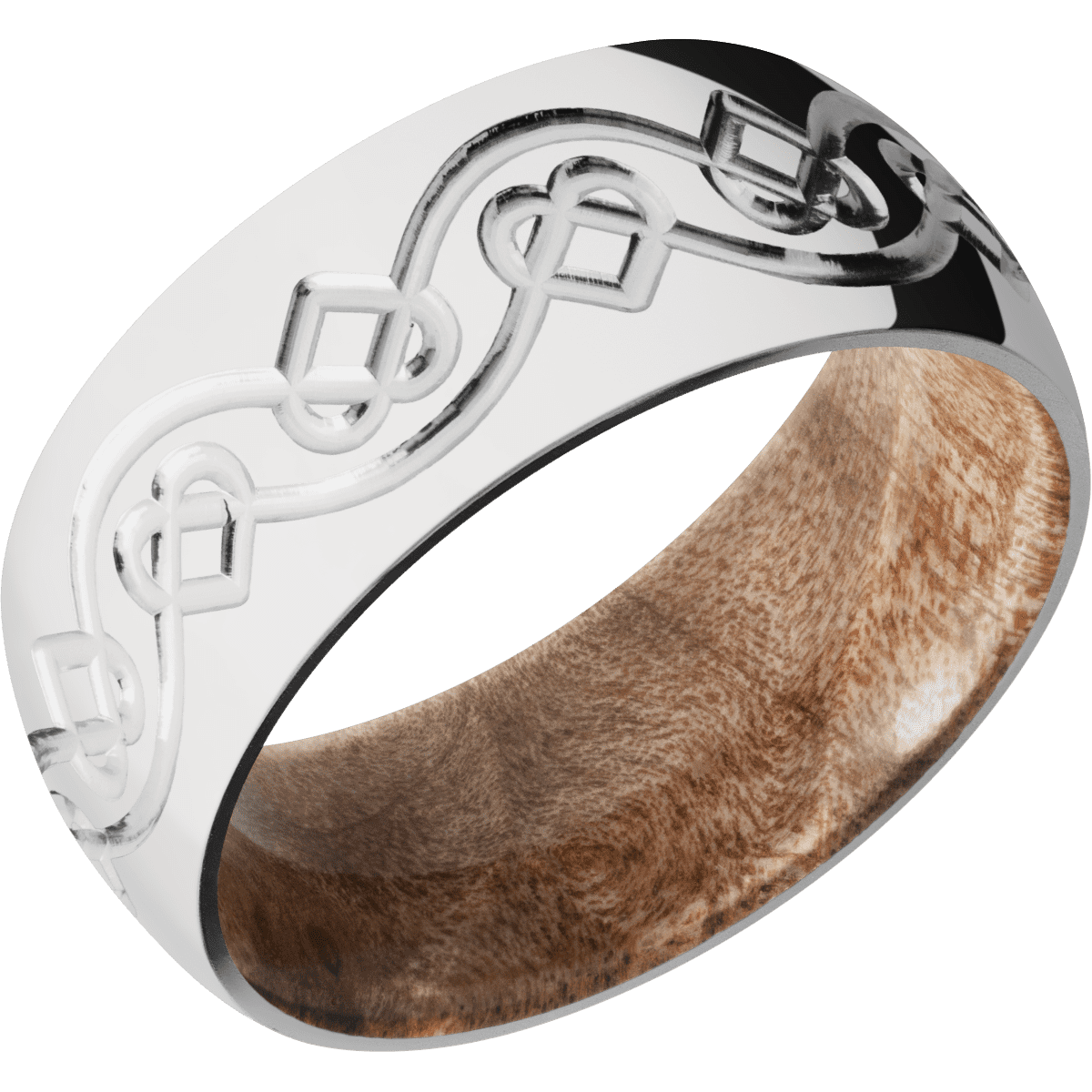 Cobalt Chrome + Polish Finish + Maple Burl