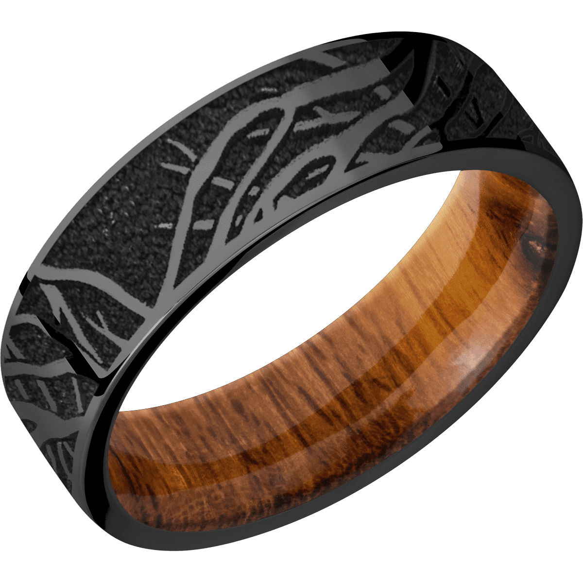 Zirconium + Polish Finish + Desert Iron Wood