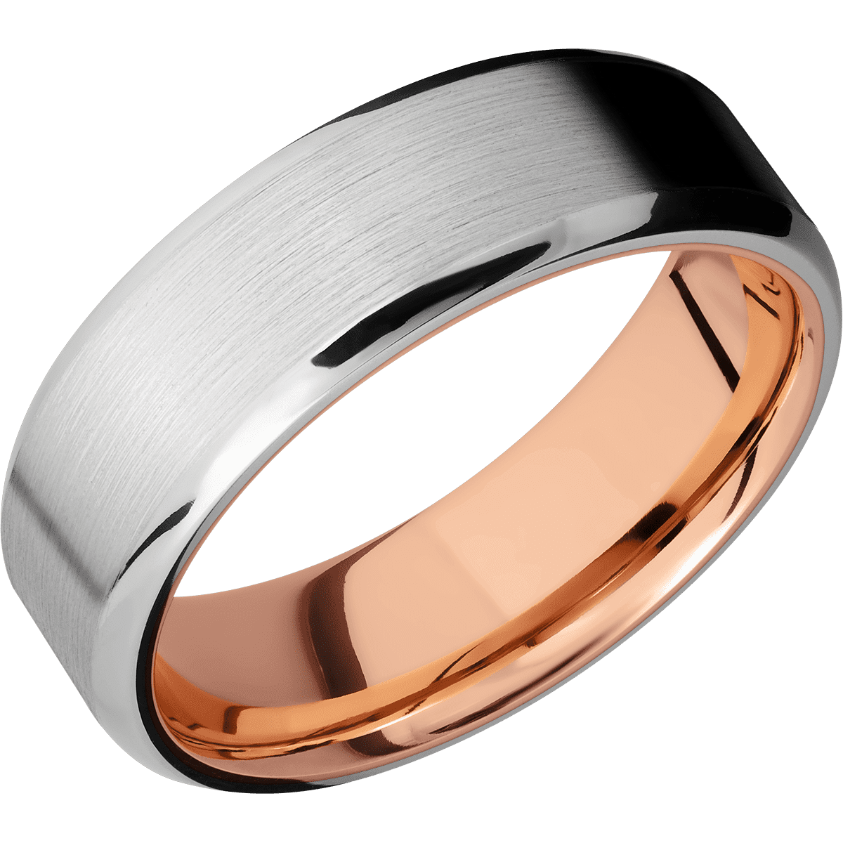 Platinum + Satin , Polish Finish + 14K Rose Gold