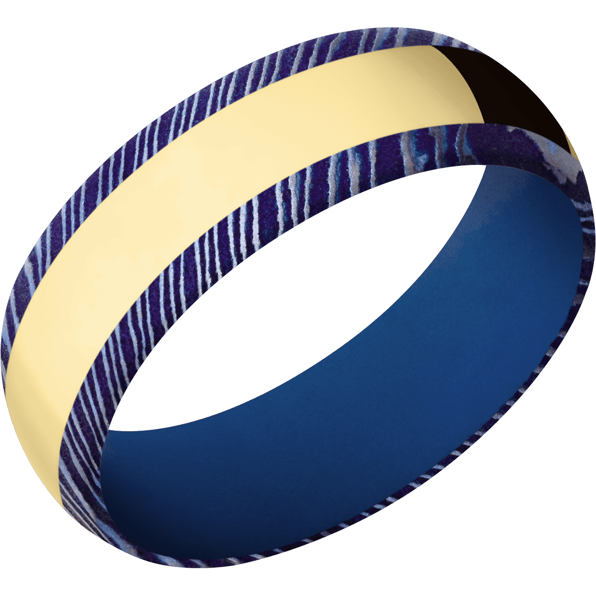 Titanium Damascus + Satinetched Finish + Royal Blue