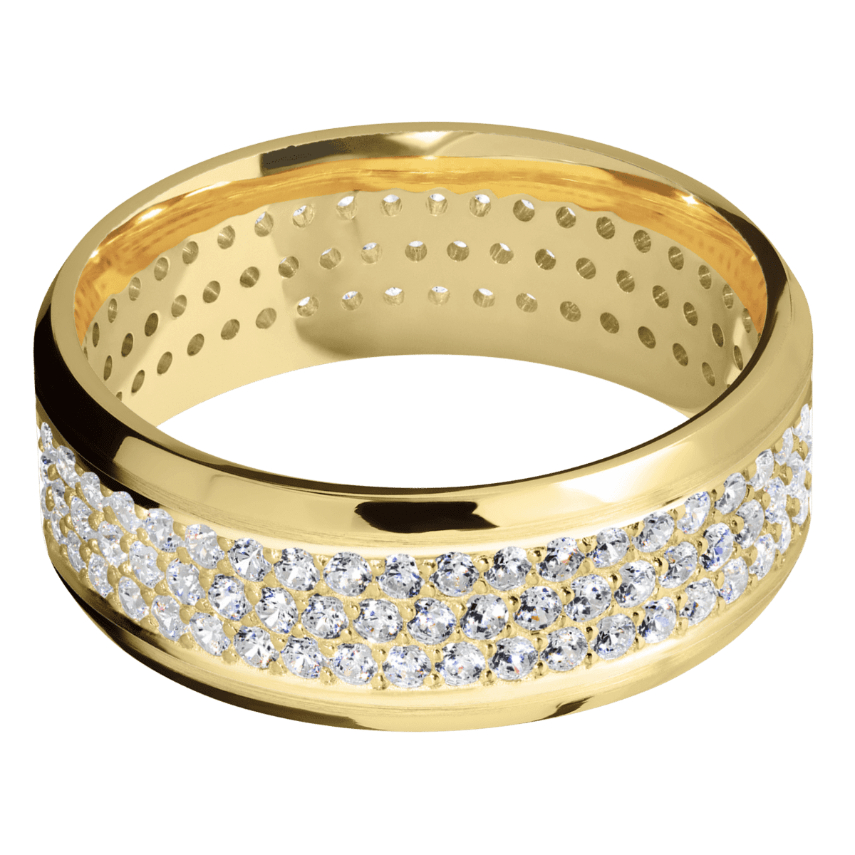 14K Yellow Gold + Satin , Polish Finish