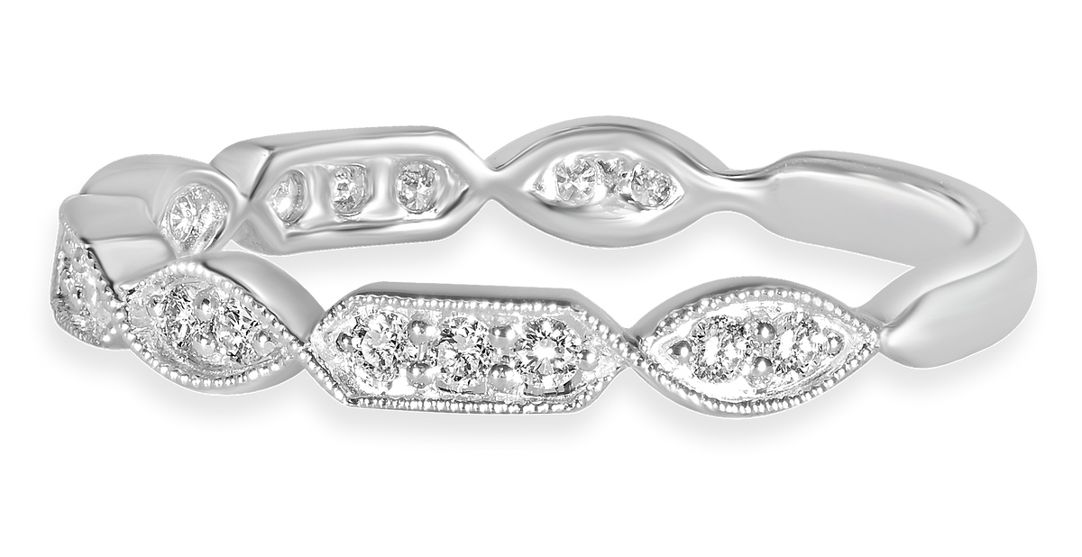 14K White Gold Stackable Diamond Ring